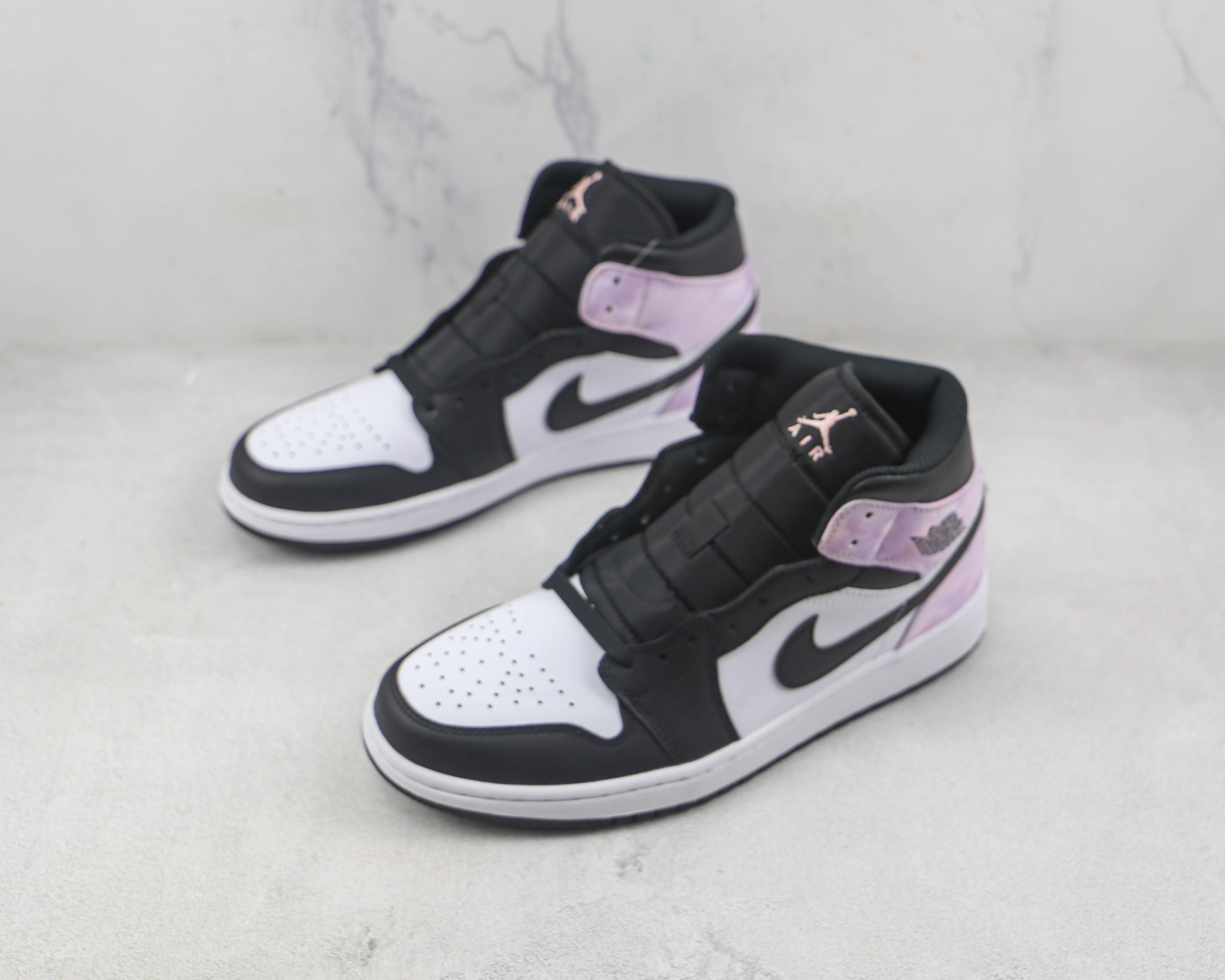 Custom Air Jordan 1 Mid White Tan Navy AJ1 - sneakerhillcom