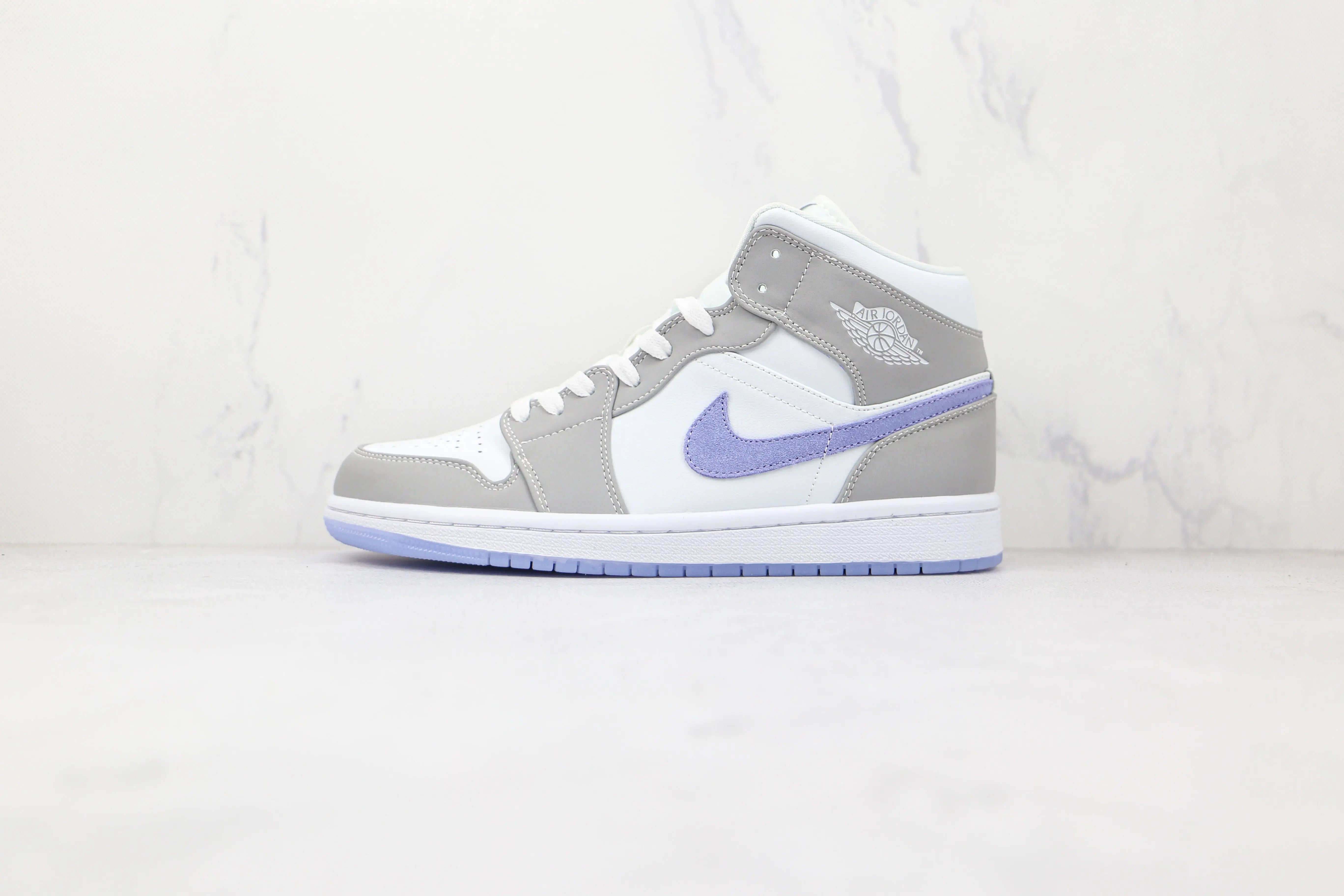 Custom Air Jordan 1 Mid Wolf Grey High Q blackoriginal