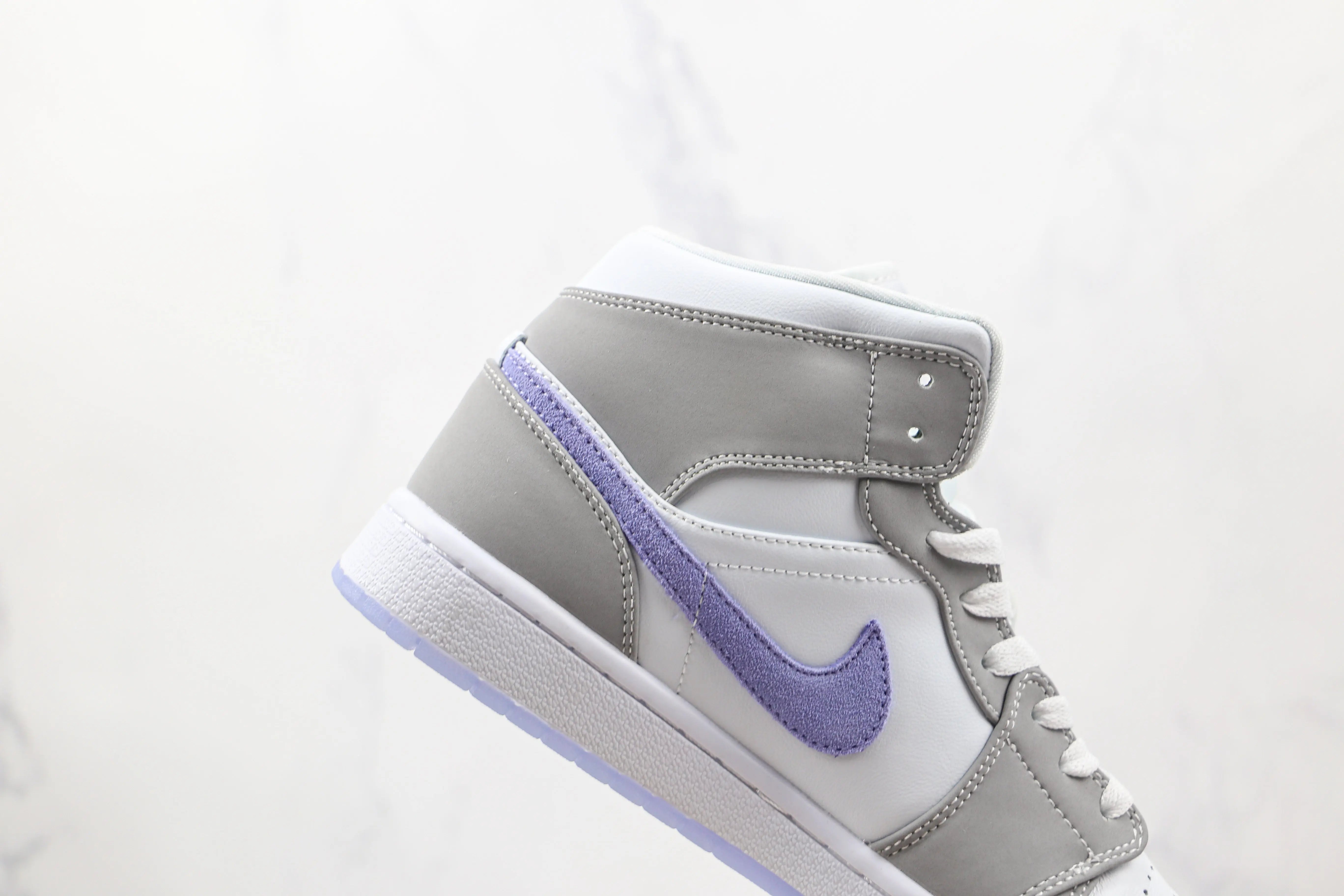 Custom Air Jordan 1 Mid Wolf Grey High Q blackoriginal