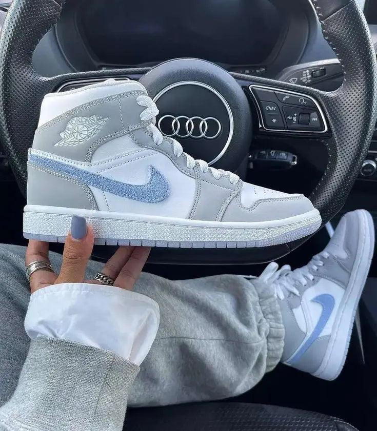 Custom Air Jordan 1 Mid Wolf Grey High Q sneakerlandnet