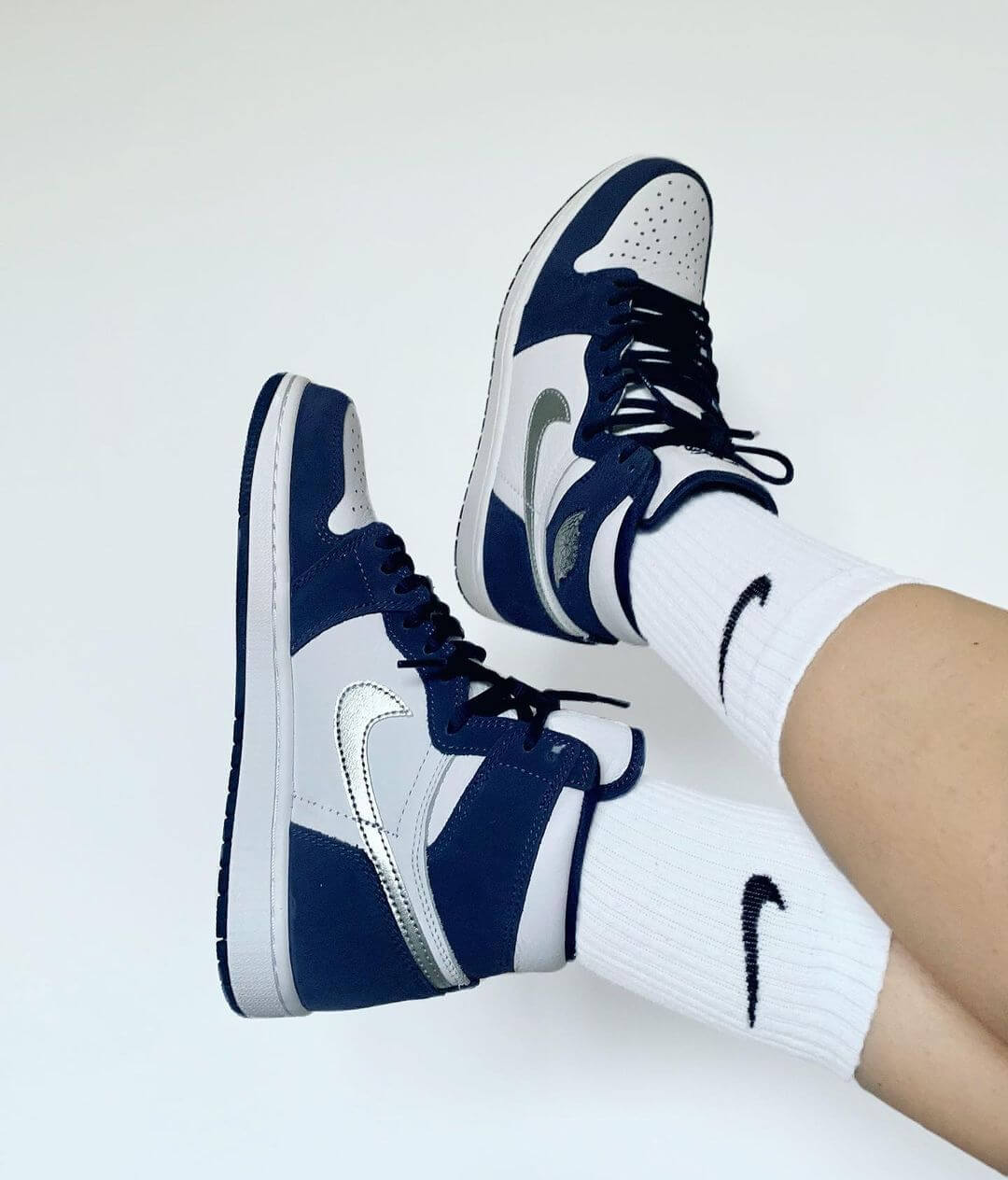 Custom Air Jordan 1 Midnight Navy Sneakers - sneakerhypesusa