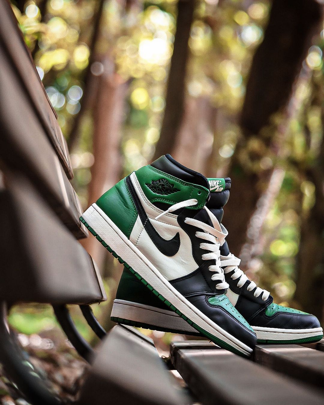 Custom Air Jordan 1 Pine Green Sneakers - sneakerhypesusa