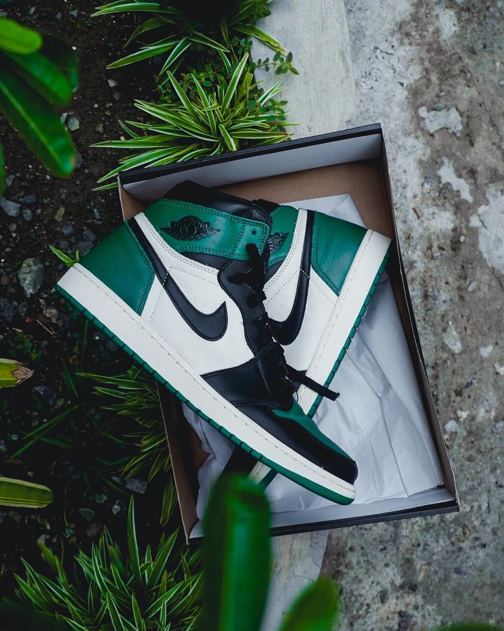 Custom Air Jordan 1 Pine Green Sneakers - sneakerhypesusa