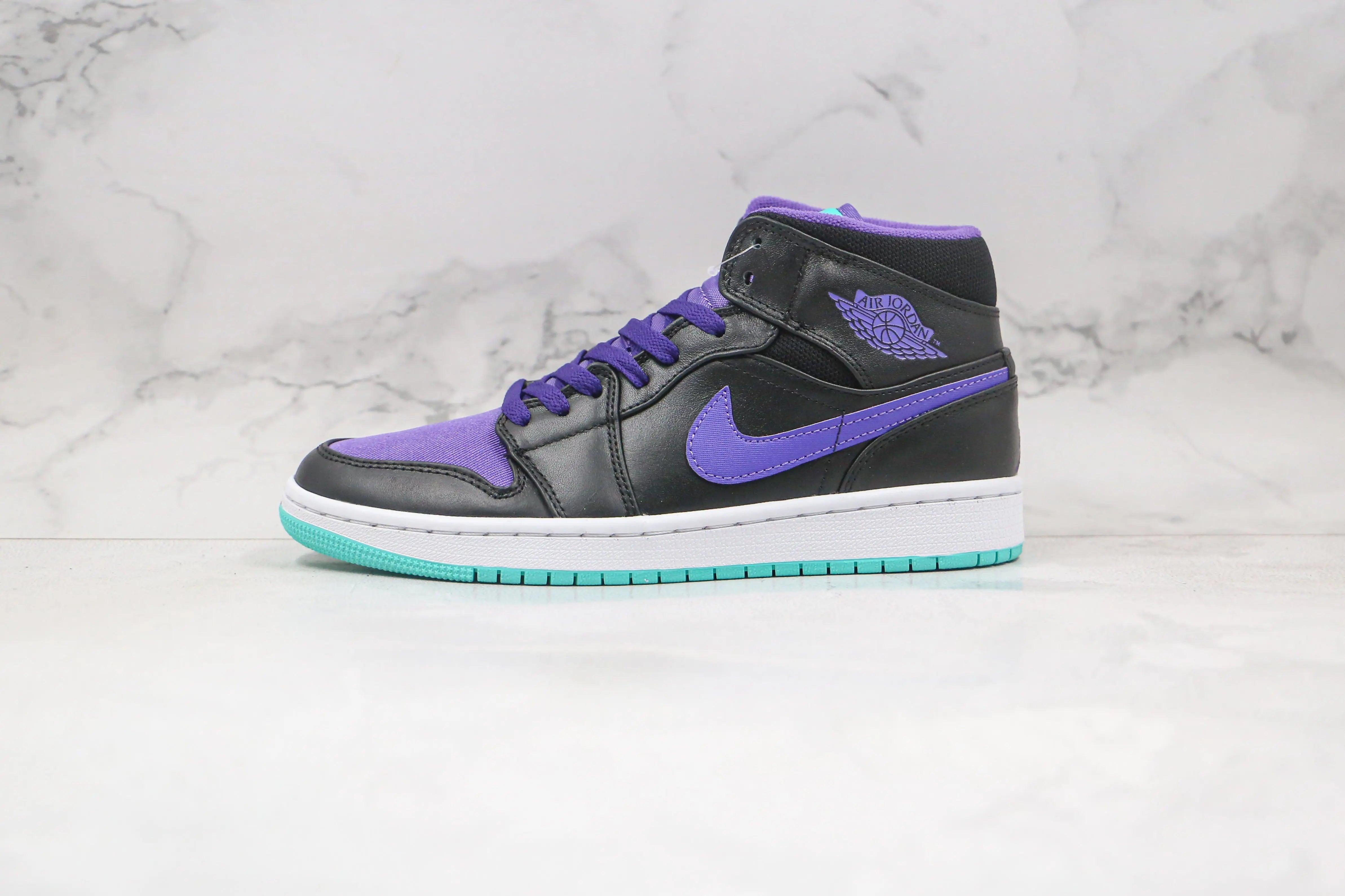 Custom Air Jordan 1 Purple Mid High Q ( Customs And Box ), Jordan 1 Sneakers Active luxurysteps