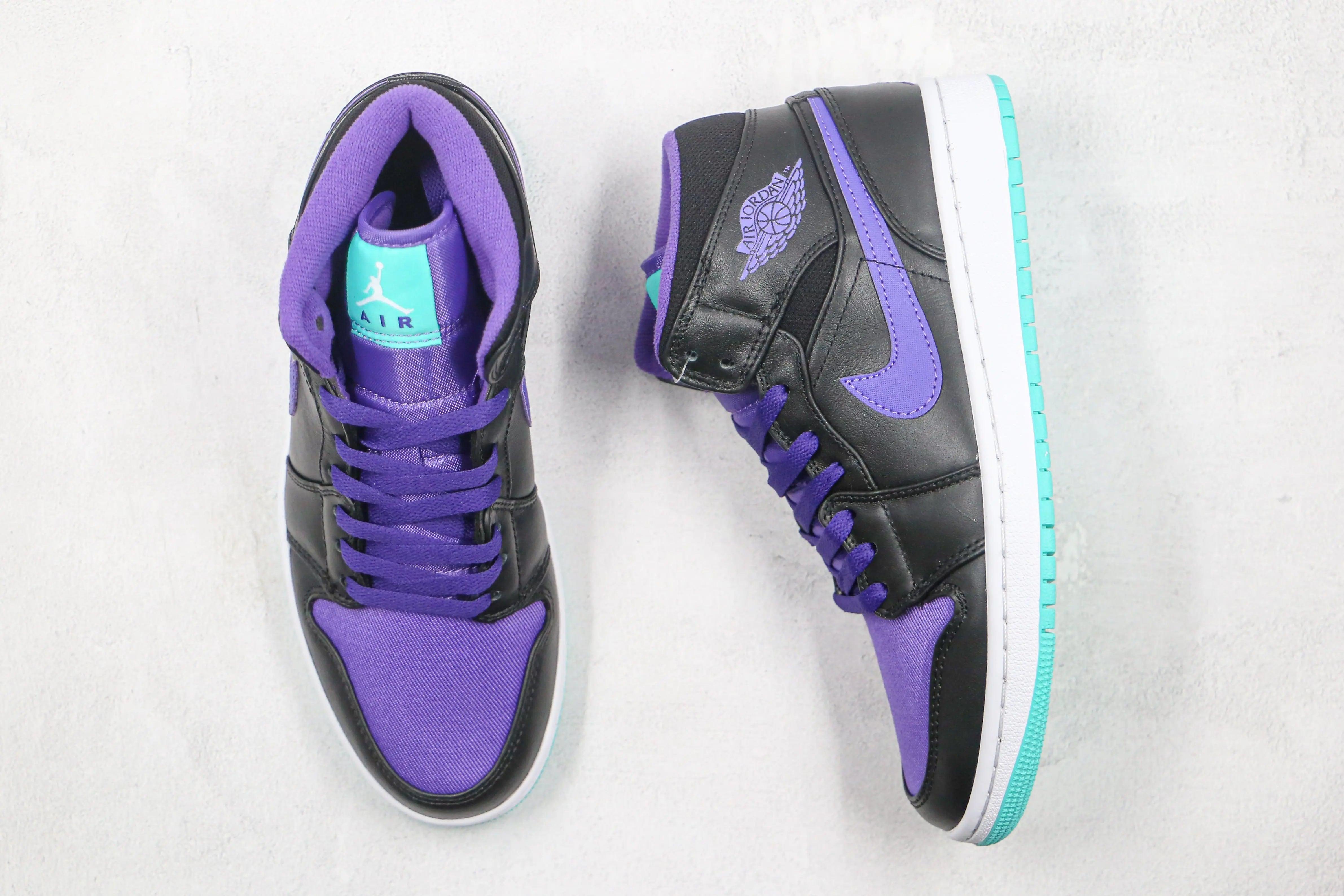 Custom Air Jordan 1 Purple Mid High Q ( Customs And Box ), Jordan 1 Sneakers Active luxurysteps