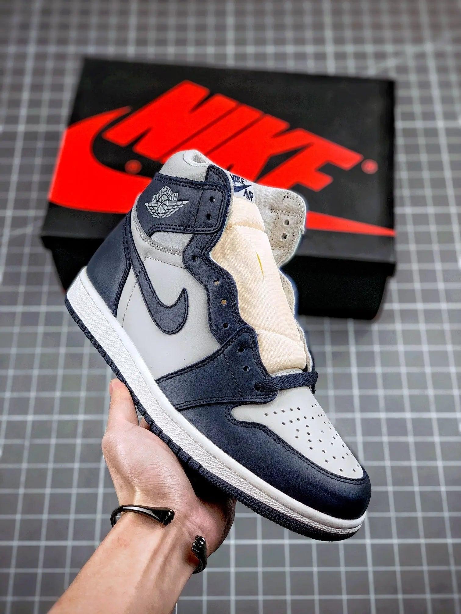 Custom Air Jordan 1 Retro Grey Blue Georgetown sneakeronline