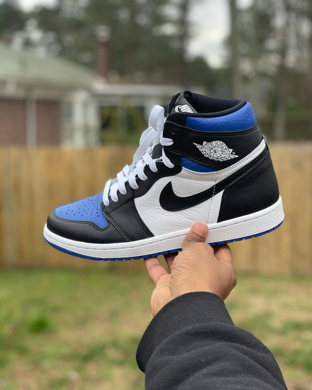 Custom Air Jordan 1 Royal Blue Toe Sneakers - sneakerhypesusa