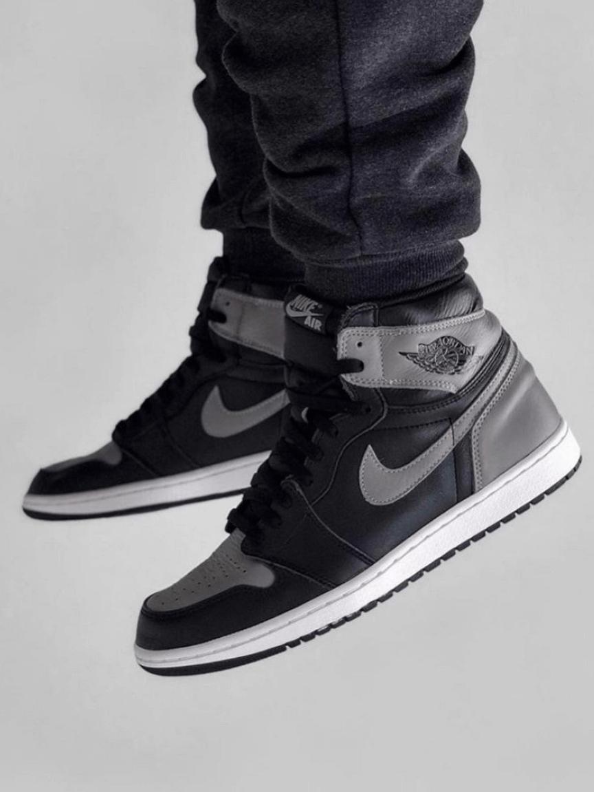 Custom Air Jordan 1 Shadow Grey Sneakers - sneakerhypesusa