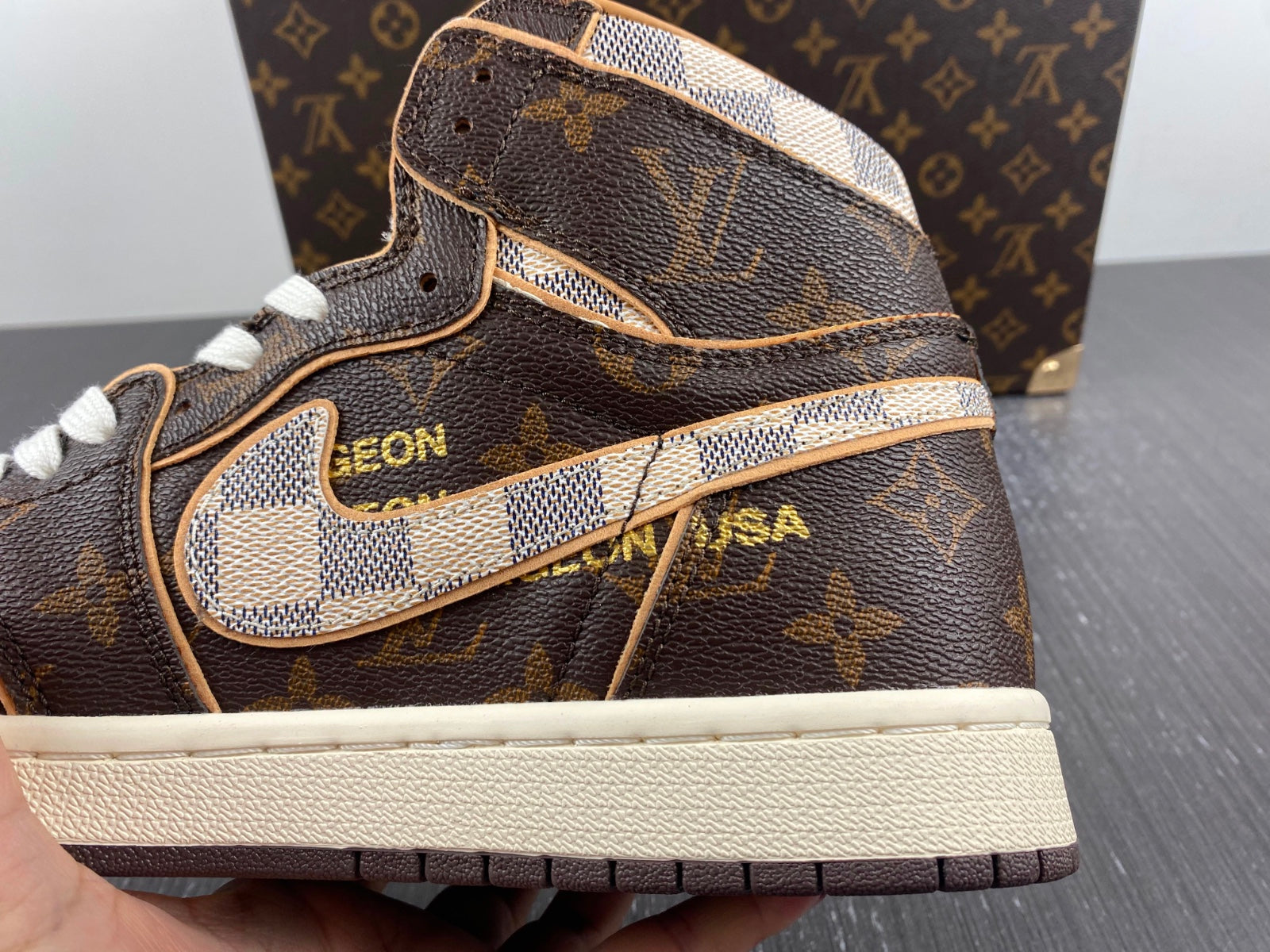 Custom Air Jordan 1 x LV x OFF-W Monogram sneakerhypesusa