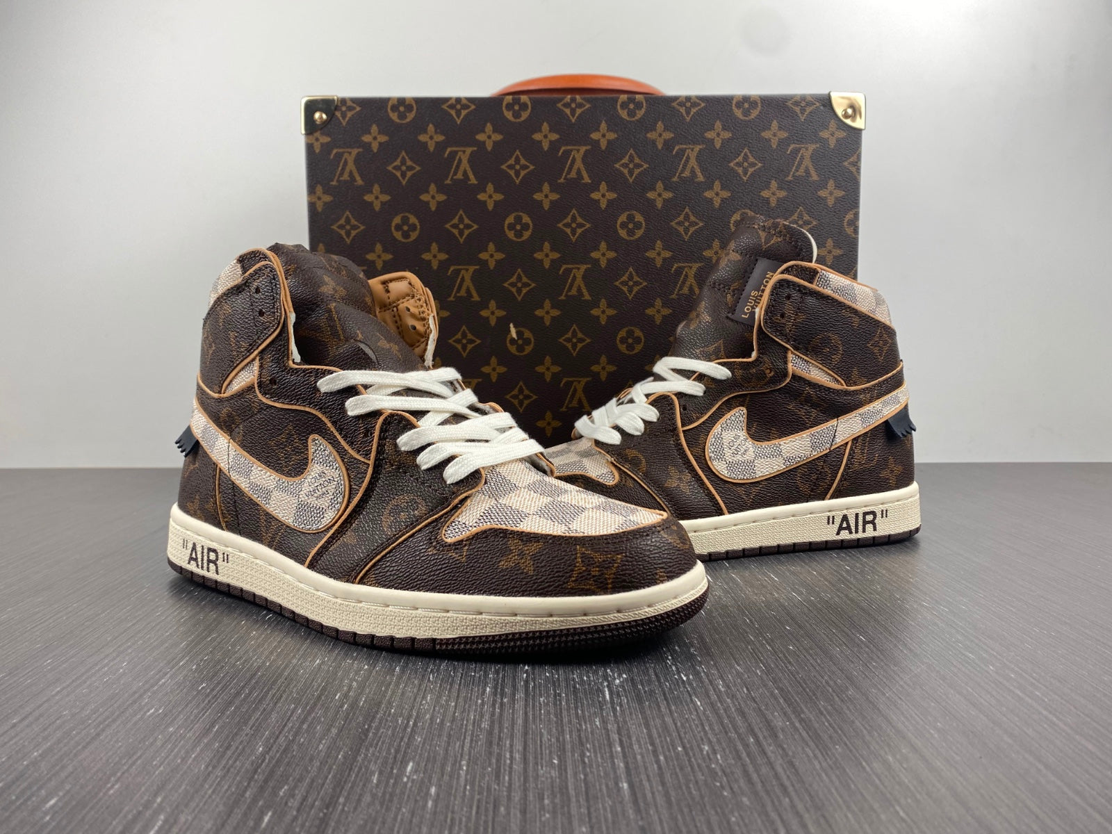 Custom Air Jordan 1 x LV x OFF-W Monogram sneakerhypesusa