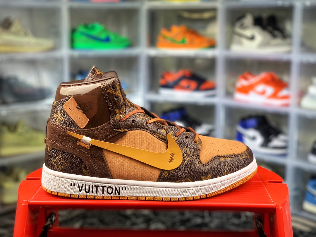 Custom Air Jordan 1 x LV x OFF WHITE Virgil Abloh sneakerhypesusa