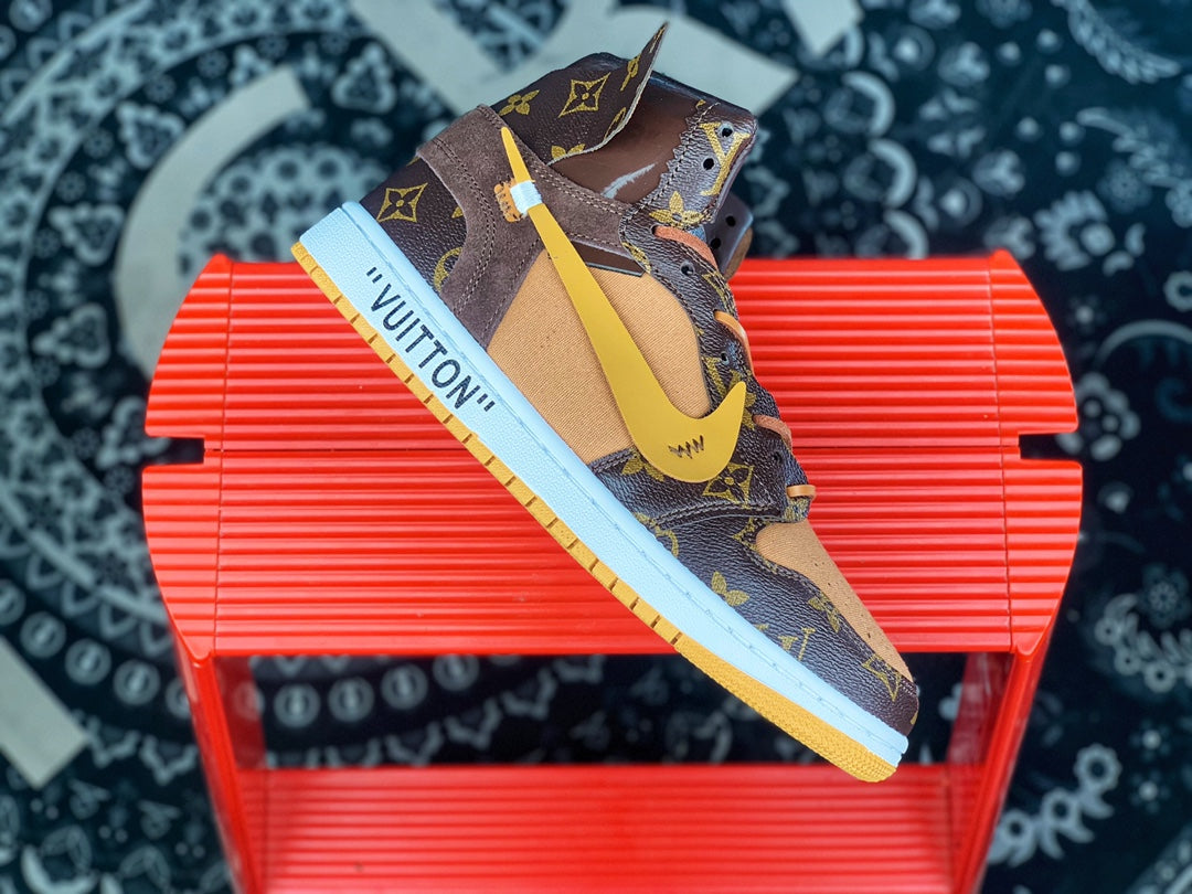 Custom Air Jordan 1 x LV x OFF WHITE Virgil Abloh sneakerhypesusa