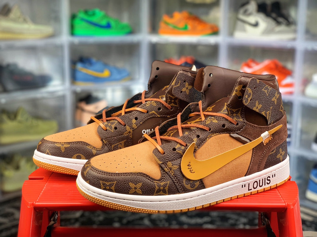 Custom Air Jordan 1 x LV x OFF WHITE Virgil Abloh sneakerhypesusa