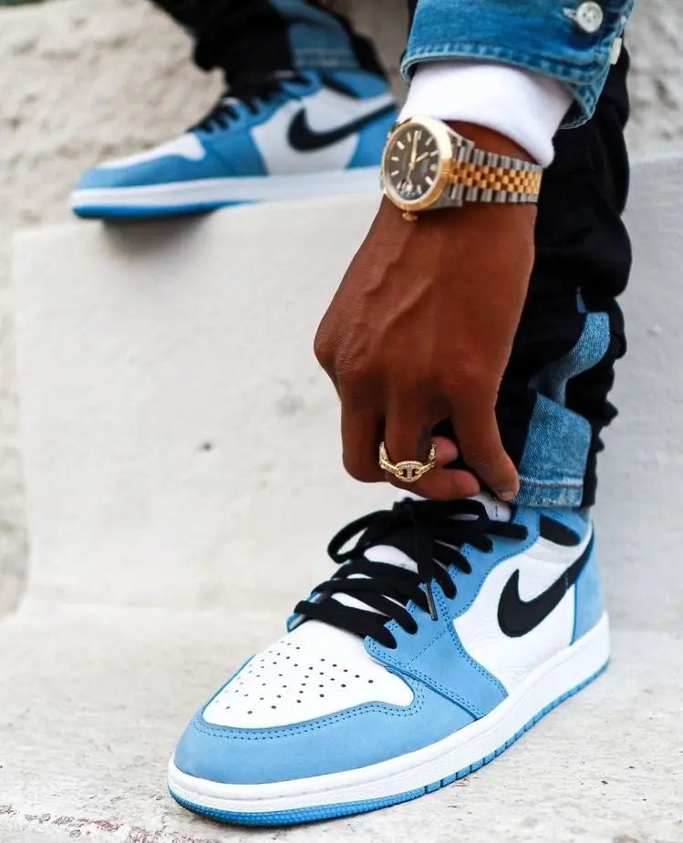 Custom Blue Black White Jordan 1 High Q ( Customs And Box ), Jordan 1 Sneakers Active blackoriginal