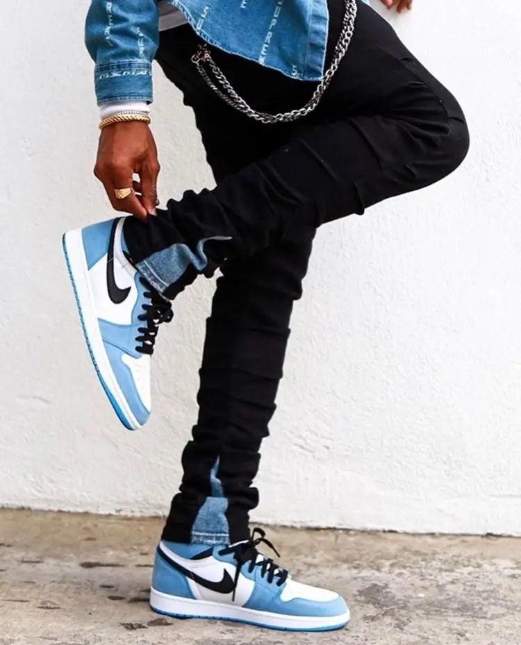 Custom Blue Black White Jordan 1 High Q ( Customs And Box ), Jordan 1 Sneakers Active luxurysteps