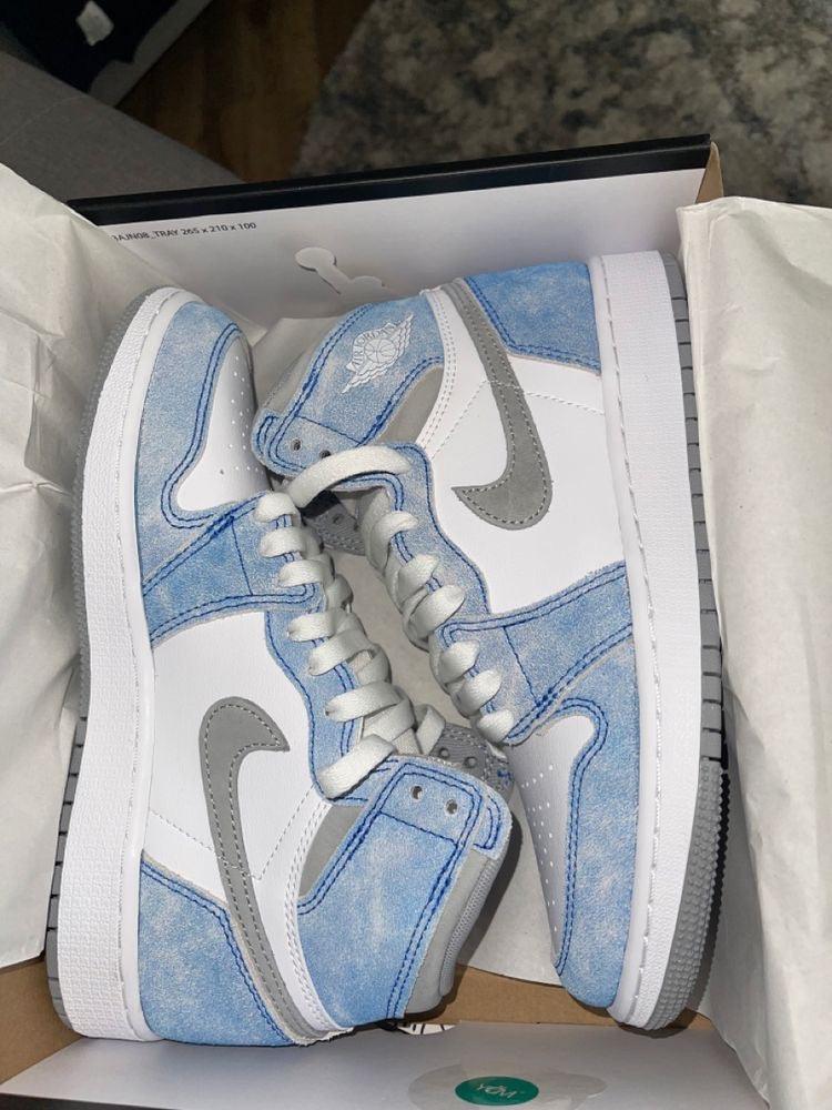 Custom Blue White Jordan 1 High Q - sneakerhillcom