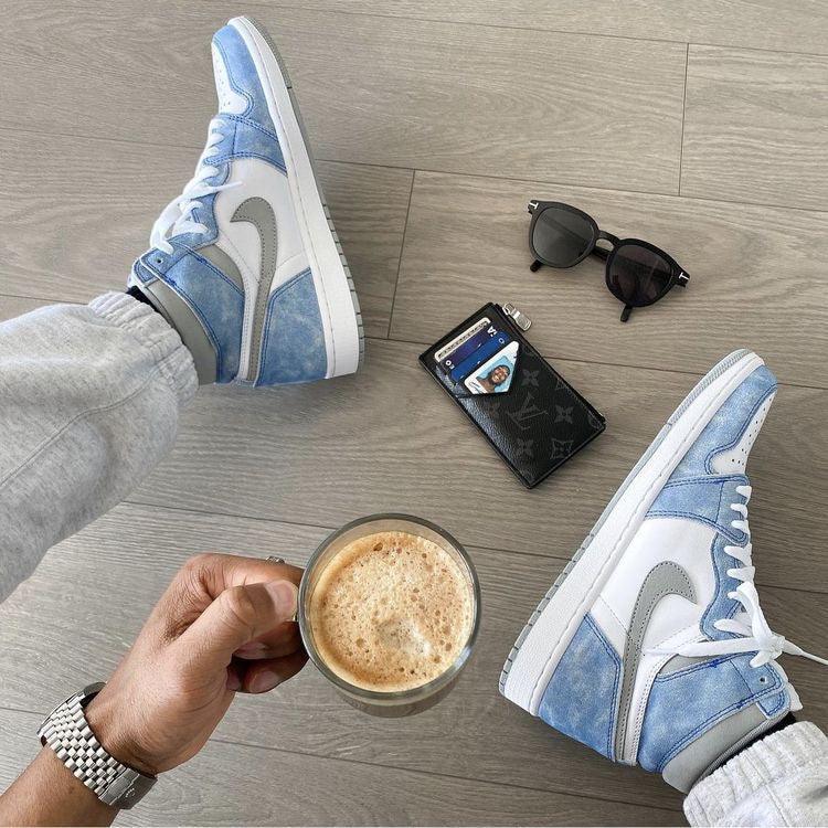 Custom Blue White Jordan 1 High Q - sneakerhillcom