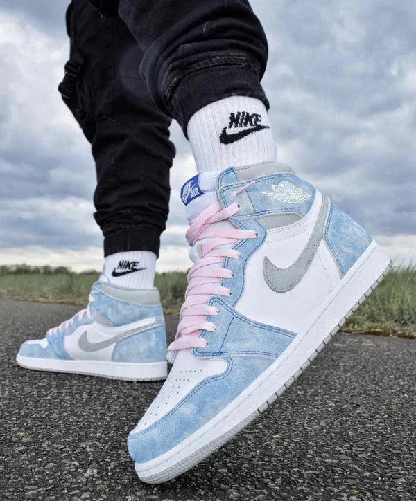 Custom Blue White Jordan 1 High Q - sneakerhillcom