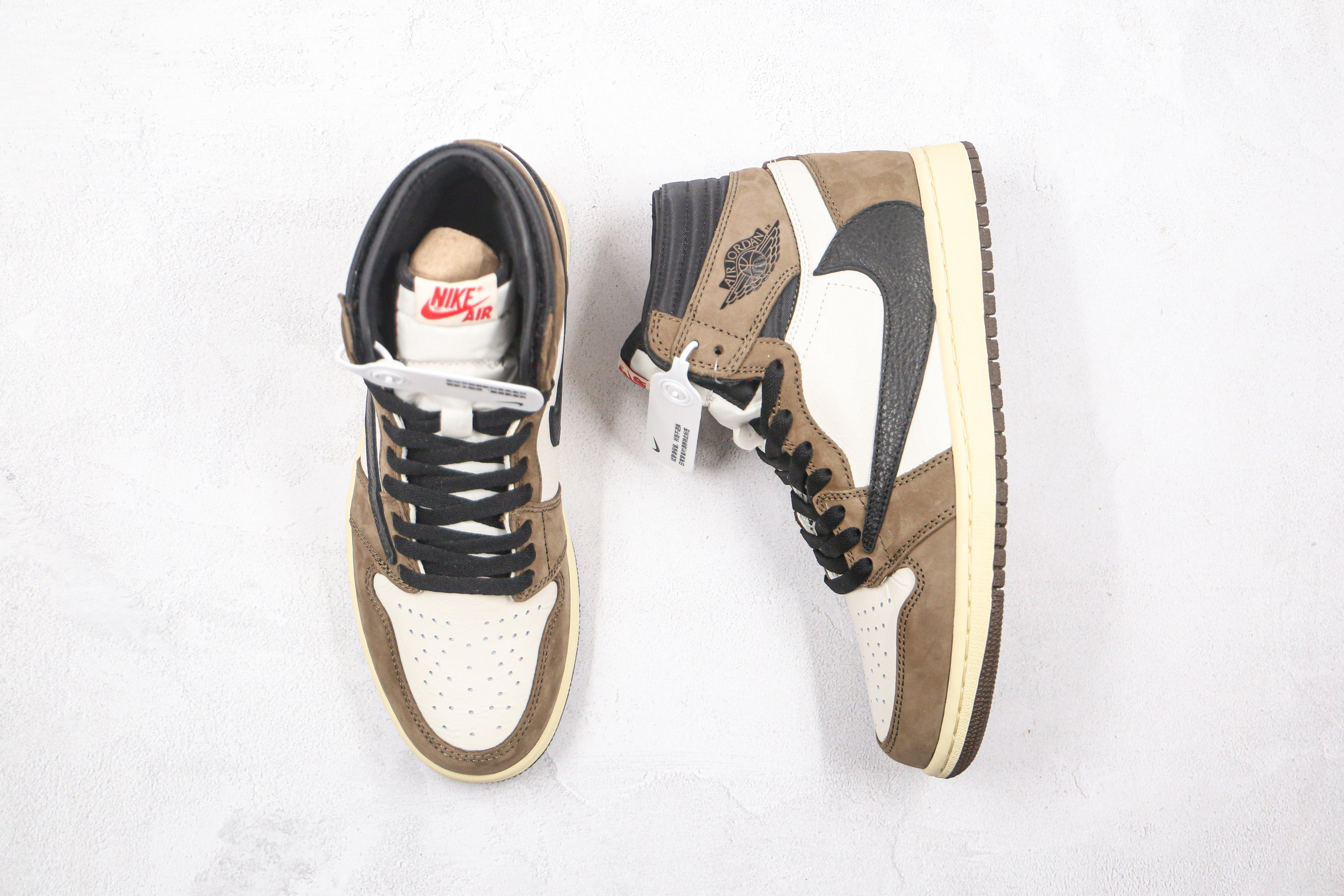 Custom Brown T-Scott x Fragment x Air Jordan 1 High Q ( Customs And Box ), Jordan 1 Sneakers Active CACTUS JACK - sneakerhillcom