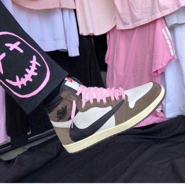 Custom Brown T-Scott x Fragment x Air Jordan 1 High Q ( Customs And Box ), Jordan 1 Sneakers Active CACTUS JACK - sneakerhillcom