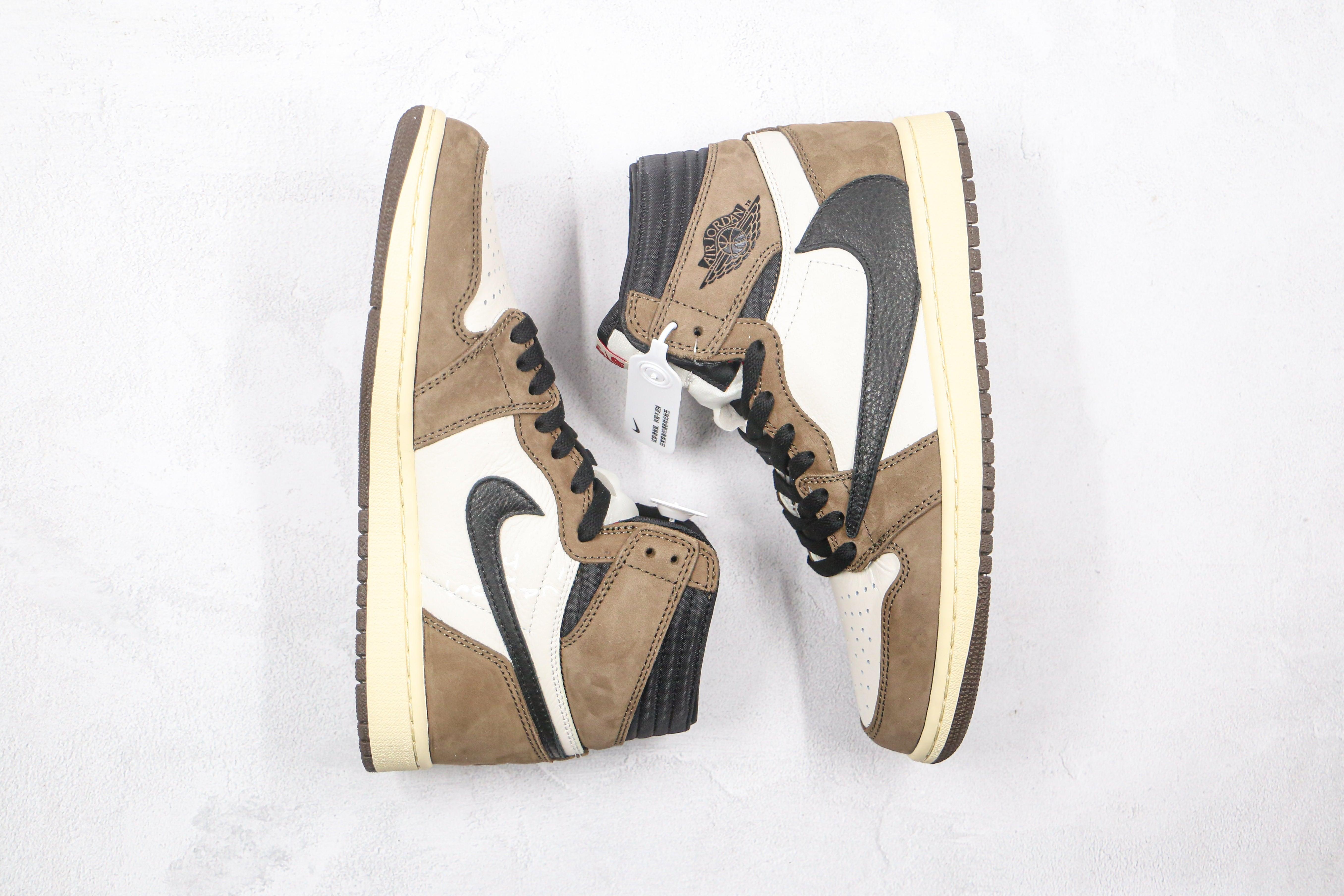 Custom Brown T-Scott x Fragment x Air Jordan 1 High Q ( Customs And Box ), Jordan 1 Sneakers Active CACTUS JACK - sneakerhillcom