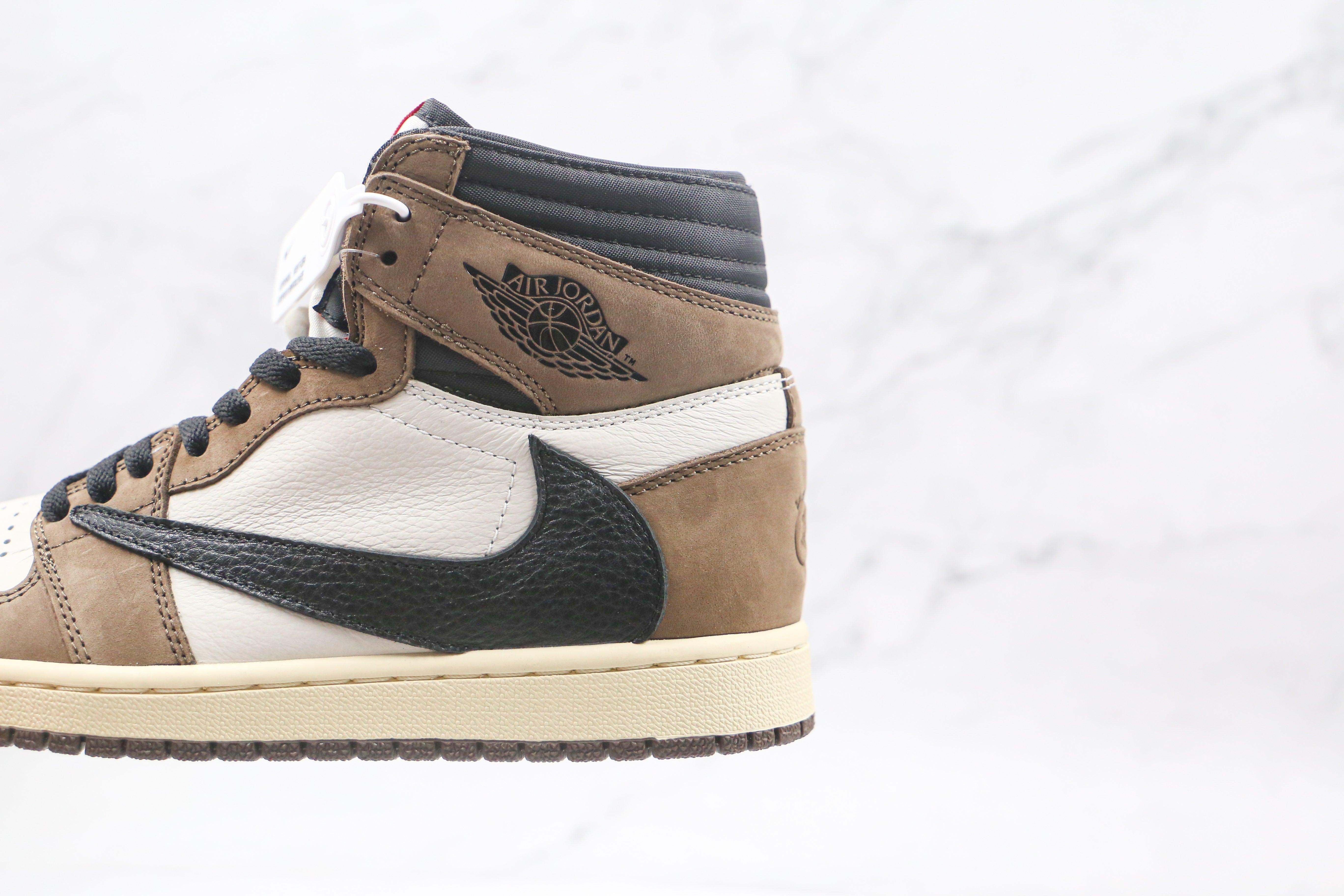 Custom Brown T-Scott x Fragment x Air Jordan 1 High Q ( Customs And Box ), Jordan 1 Sneakers Active CACTUS JACK - sneakerhillcom