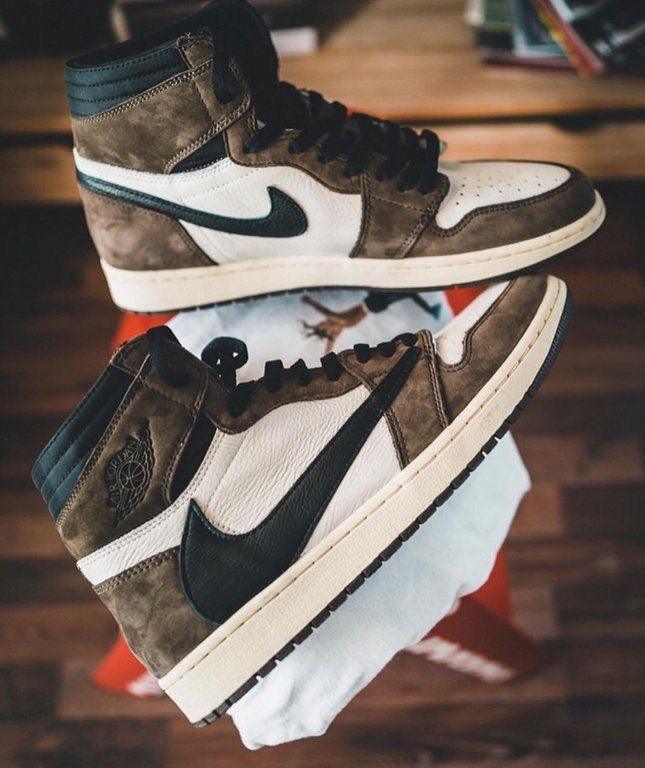 Custom Brown T-Scott x Fragment x Air Jordan 1 High Q ( Customs And Box ), Jordan 1 Sneakers Active CACTUS JACK - sneakerhillcom