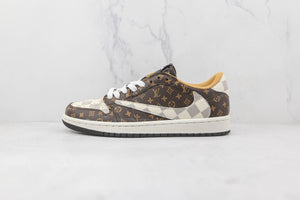 Custom Fragment x Travis Scott x Air Jordan 1 Low LV DM7866 216 - sneakerhillcom