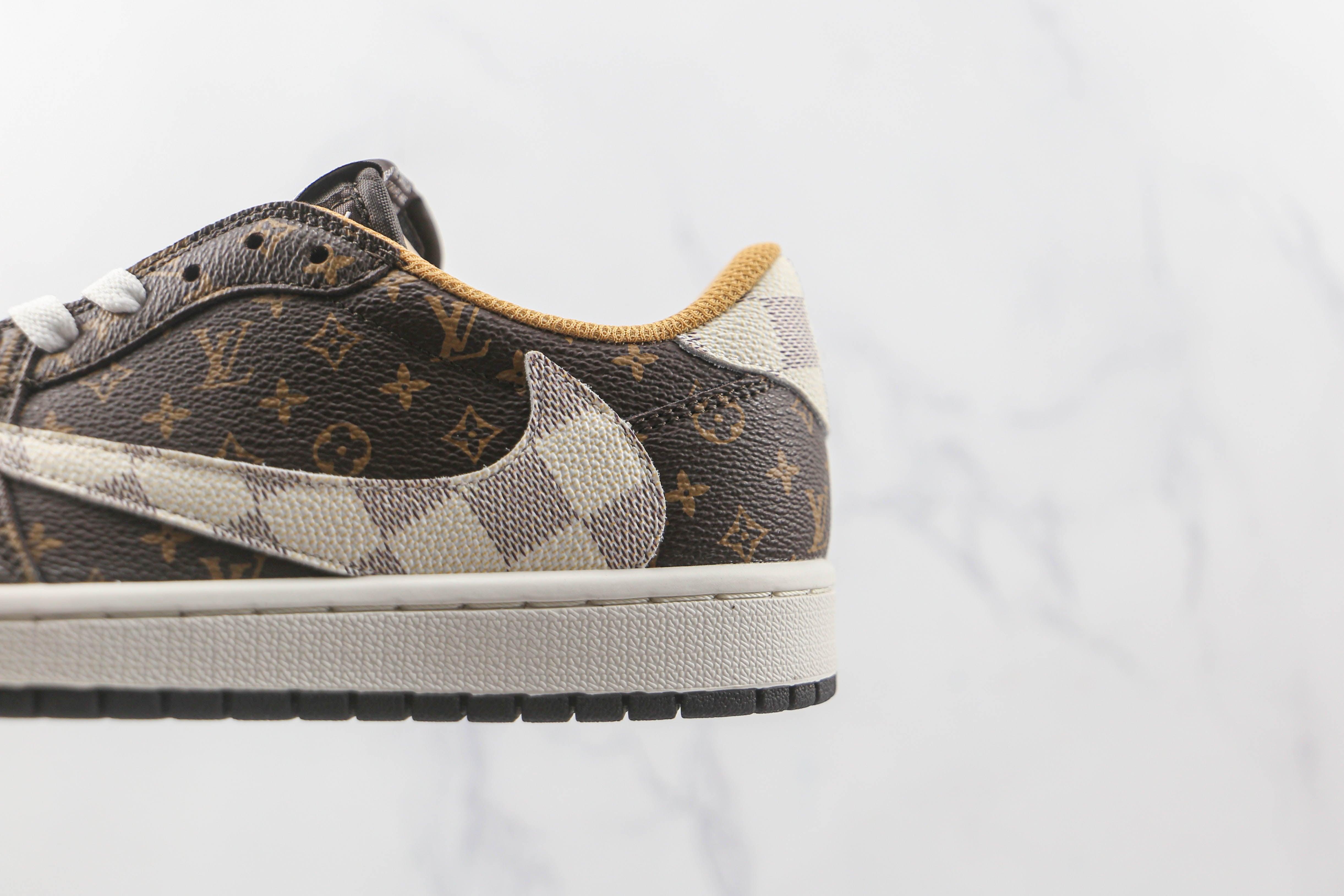 Custom Fragment x Travis Scott x Air Jordan 1 Low LV DM7866 216 - sneakerhillcom