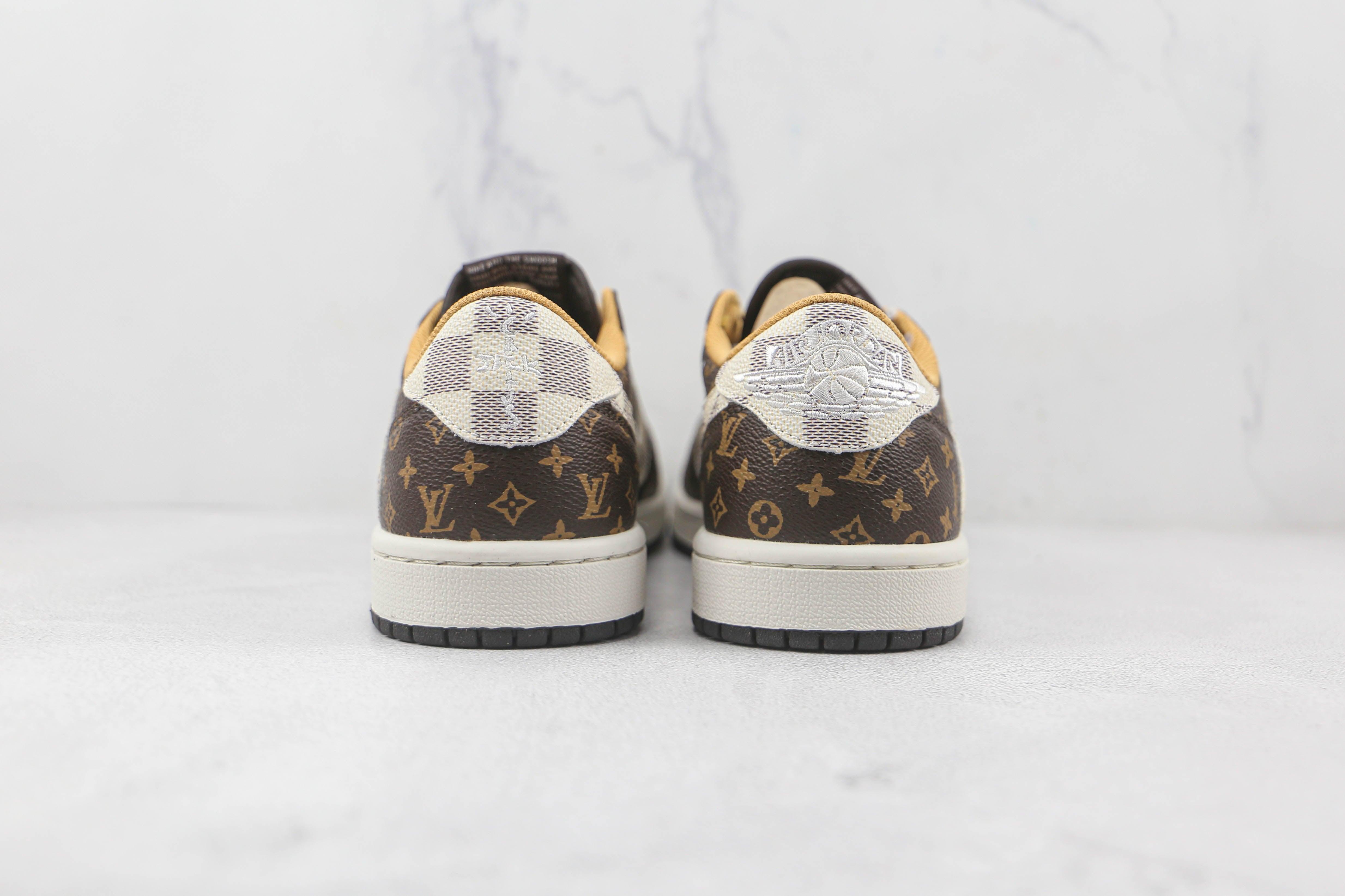 Custom Fragment x Travis Scott x Air Jordan 1 Low LV DM7866 216 - sneakerhillcom