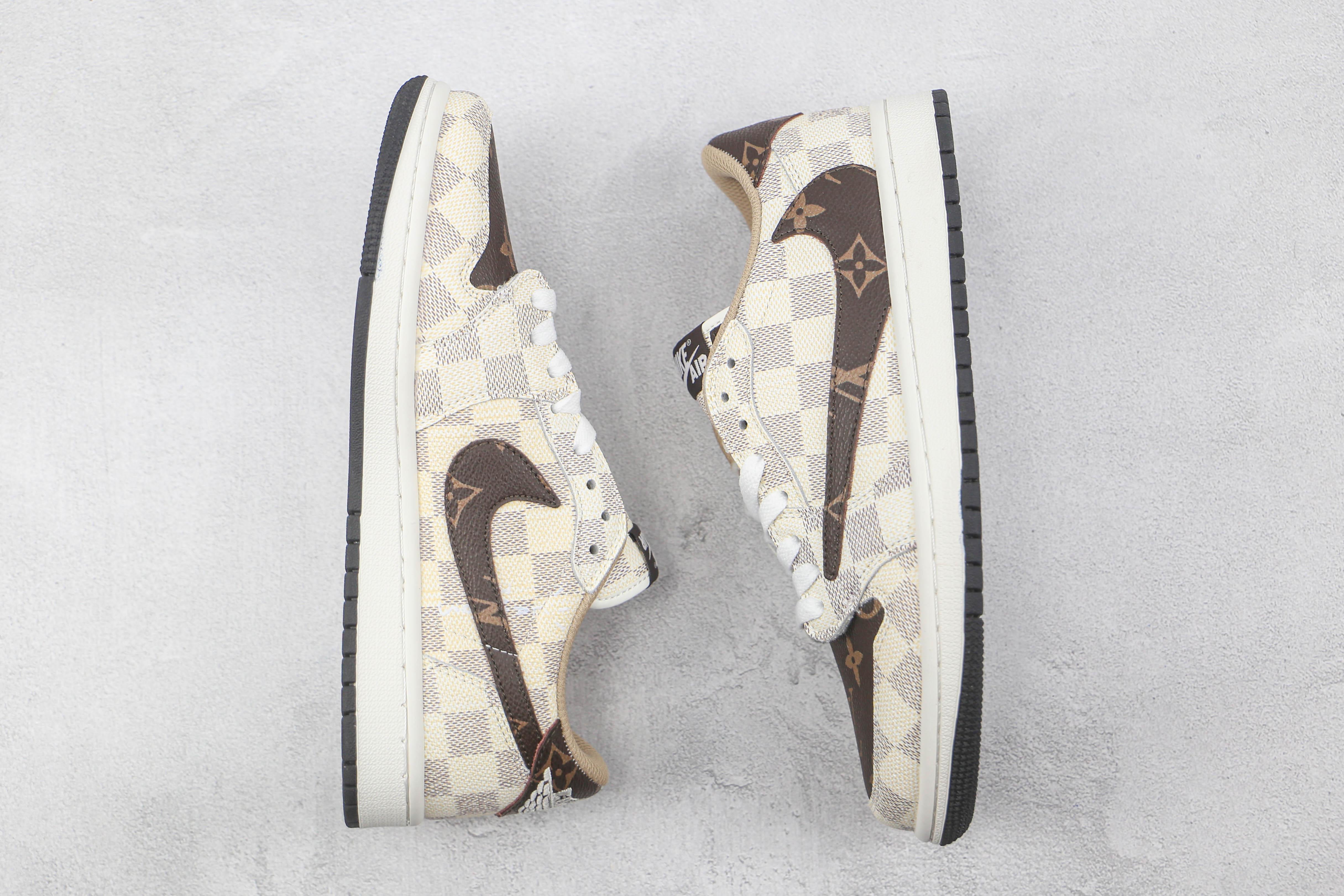Custom Fragment x Travis Scott x Air Jordan 1 Low LV - sneakerhillcom