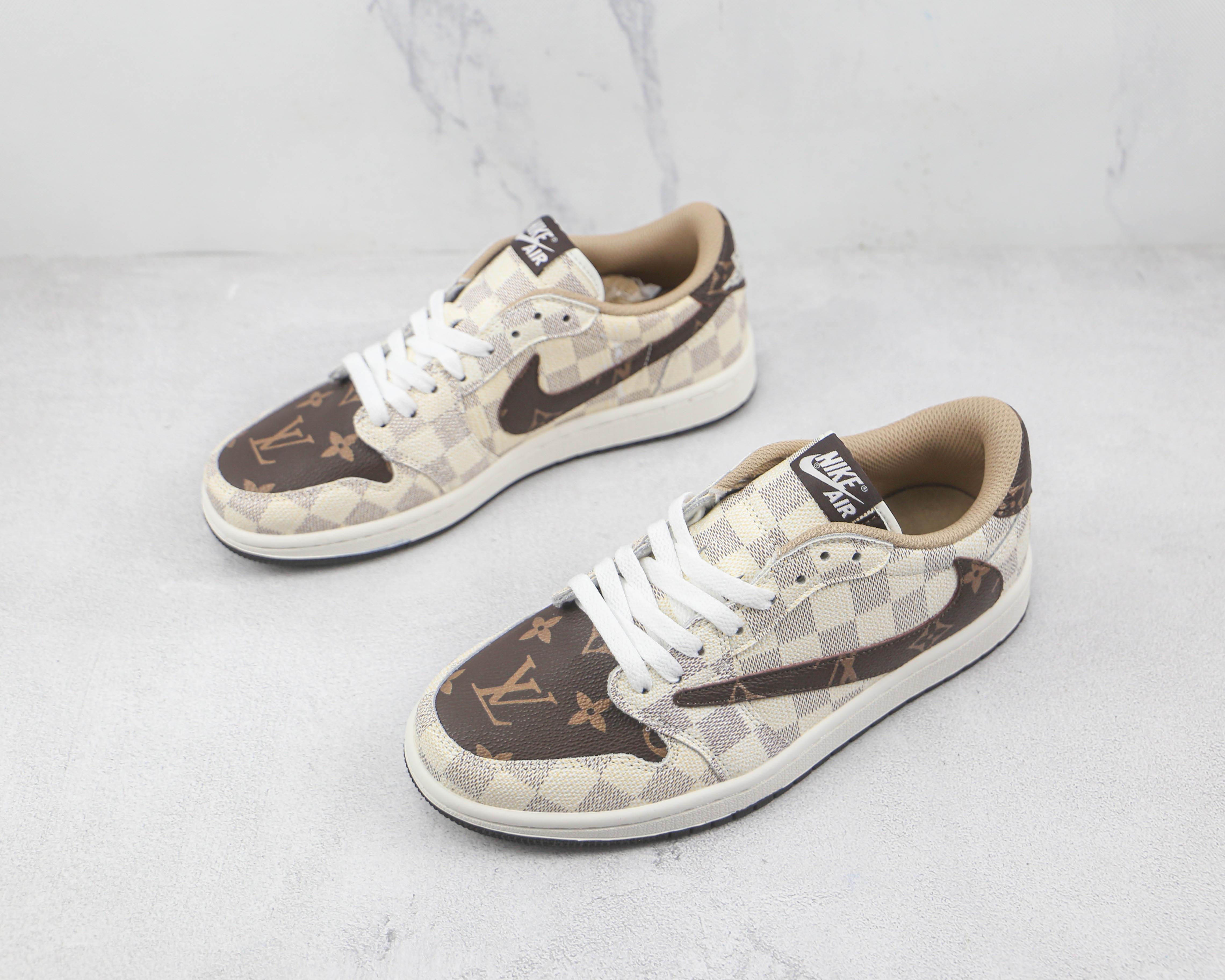 Custom Fragment x Travis Scott x Air Jordan 1 Low LV - sneakerhillcom