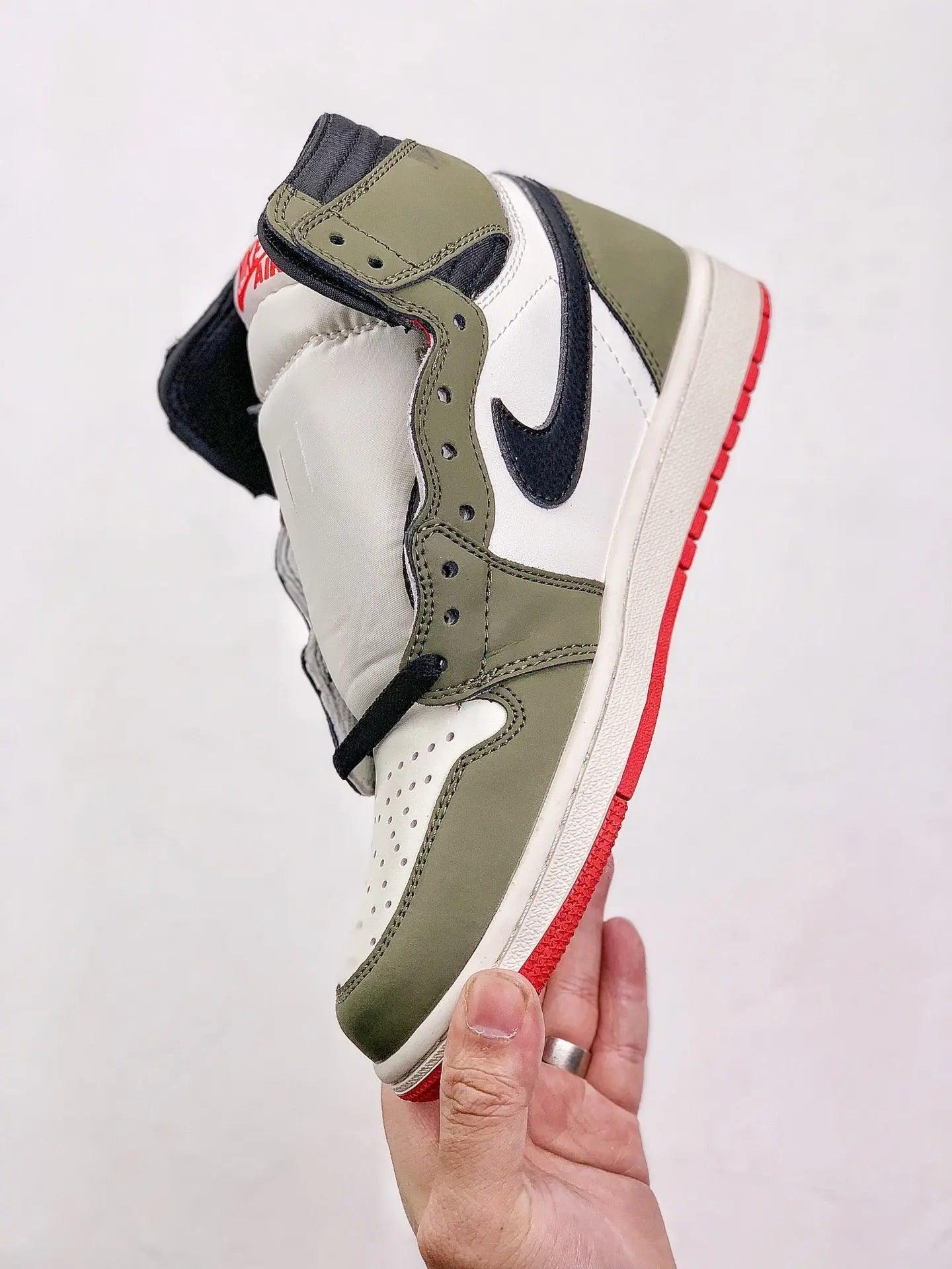 Custom GREEN T-Scott x Fragment x Air Jordan 1 High Q ( Customs And Box ), Jordan 1 Sneakers Active CACTUS JACK - sneakerhypesusa