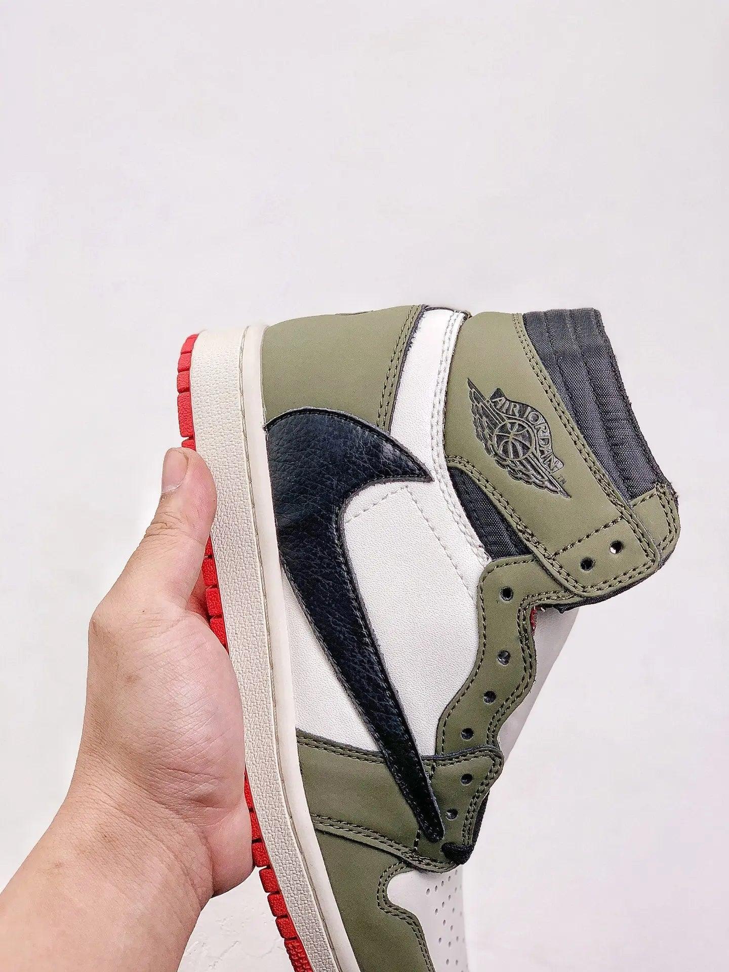 Custom GREEN T-Scott x Fragment x Air Jordan 1 High Q ( Customs And Box ), Jordan 1 Sneakers Active CACTUS JACK - sneakerhypesusa