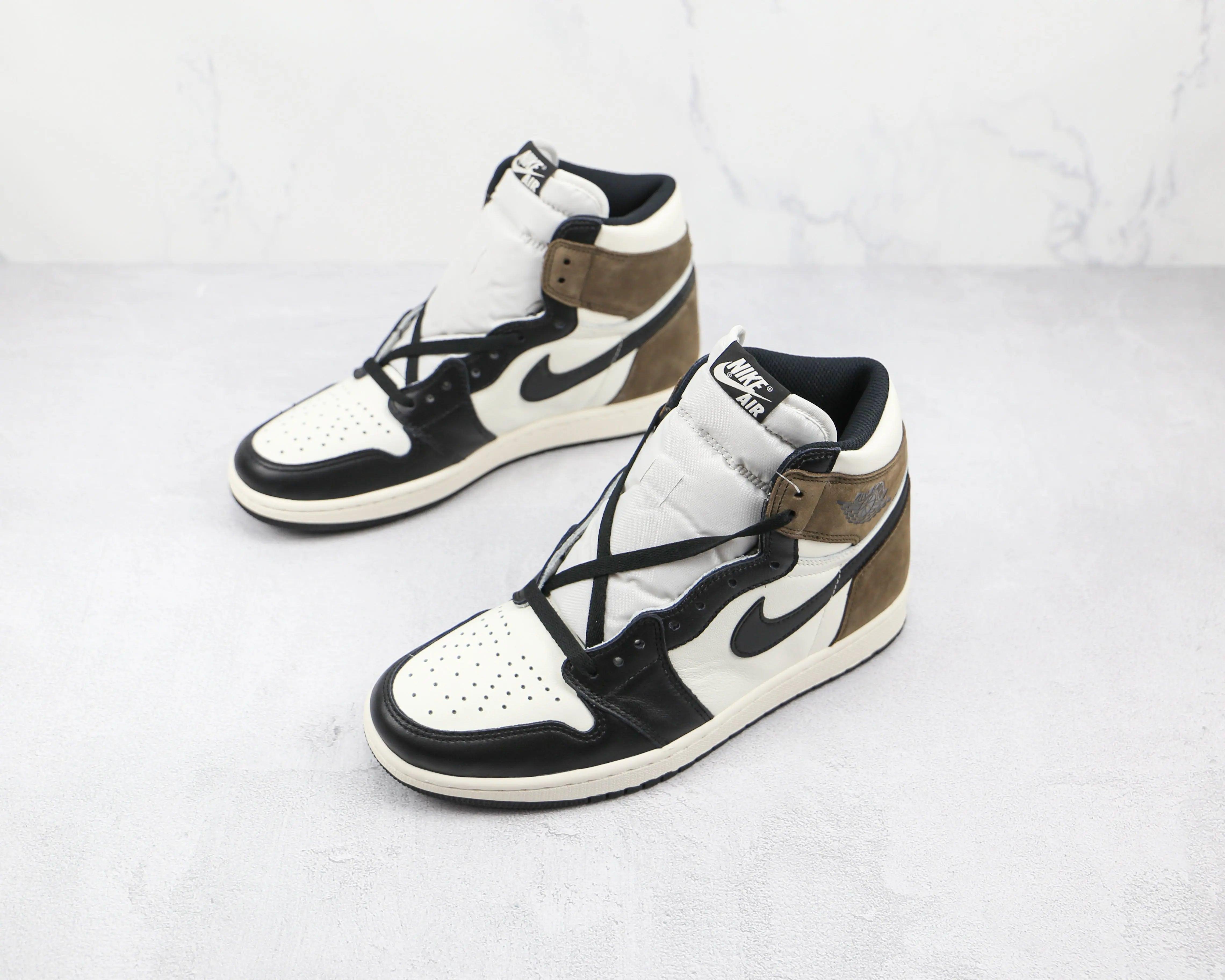 Custom Jordan 1  Retro High Dark Mocha High Q ( Customs And Box ), Jordan 1 Sneakers Active luxurysteps