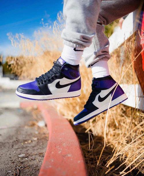 Custom Jordan 1 High Q AJ1 Purple Toe Sneakerhypes - sneakerhillcom