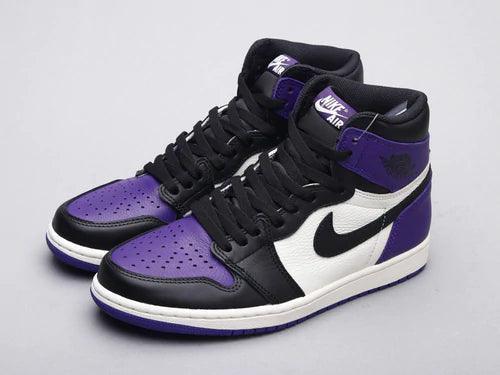 Custom - Jordan 1 High Q AJ1 Purple Toe UNISEX ( Customs And Box ), Jordan 1 Sneakers FREE SHIPPING - sneakerhillcom