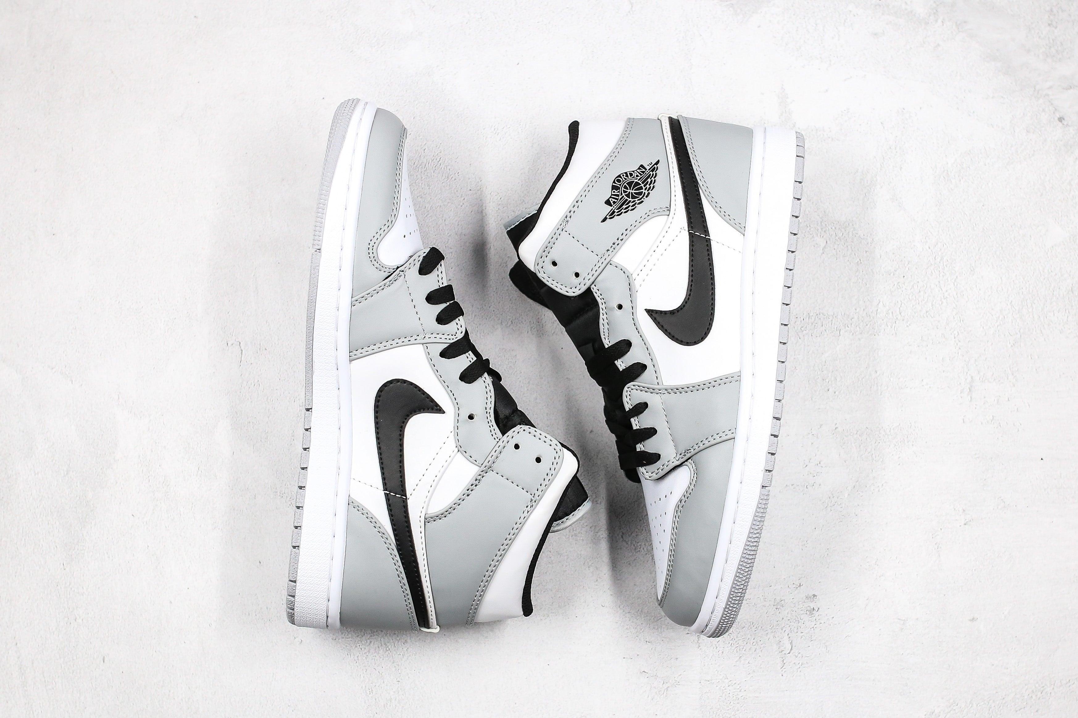 Custom Jordan 1 Mid Light Smoke Grey High Q - sneakerhillcom