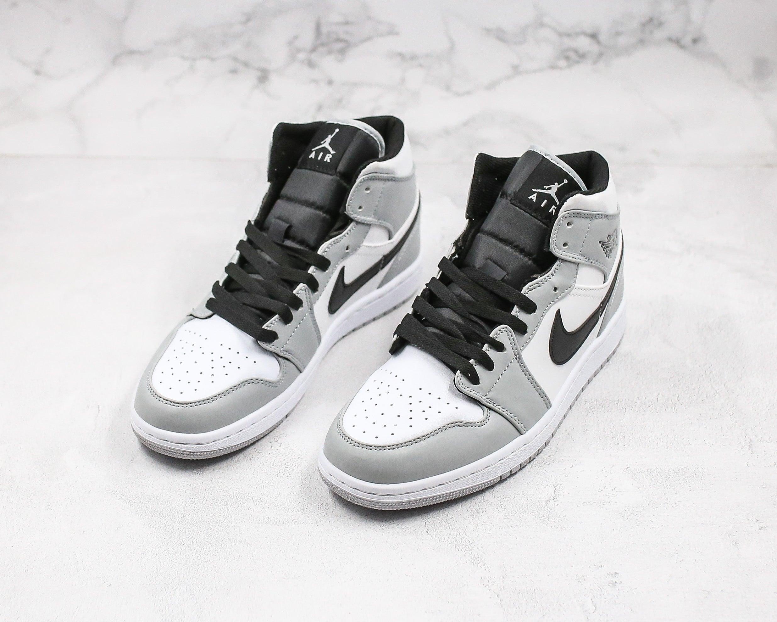 Custom Jordan 1 Mid Light Smoke Grey High Q - sneakerhillcom