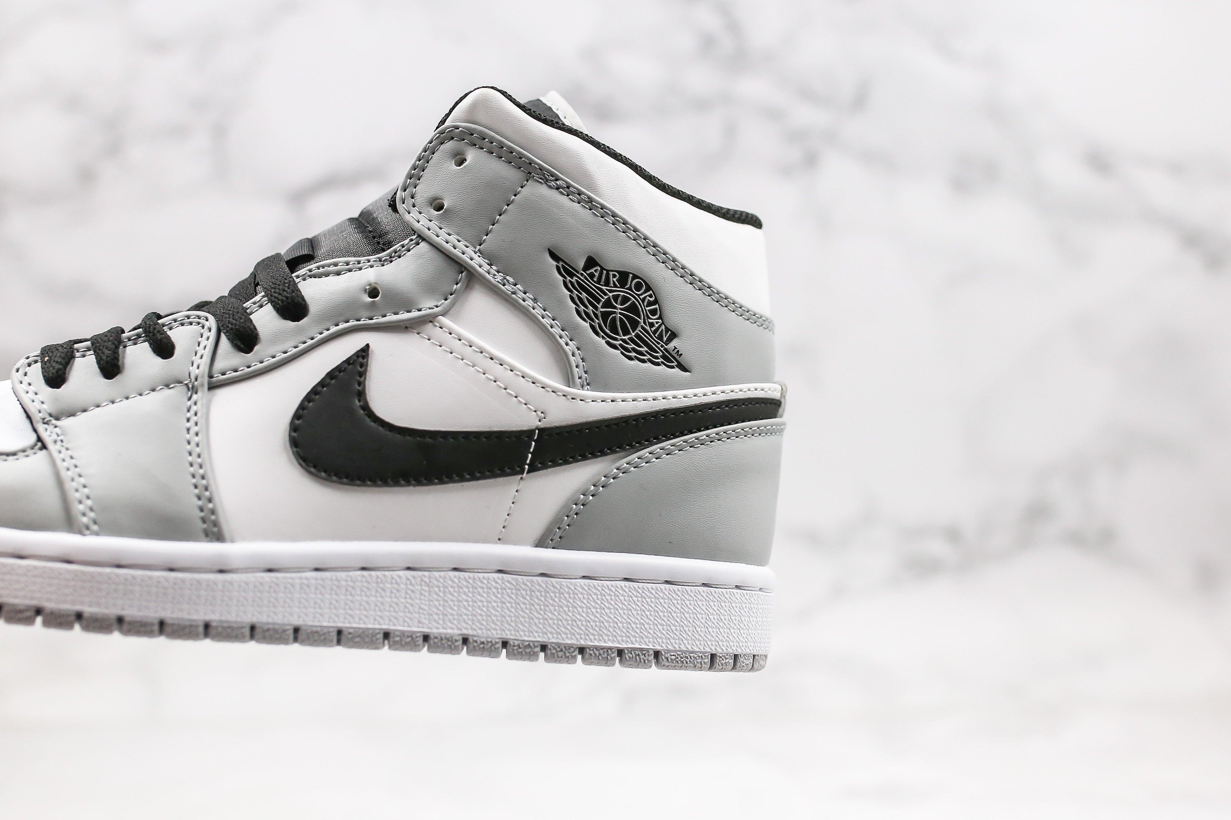 Custom Jordan 1 Mid Light Smoke Grey High Q - sneakerhillcom