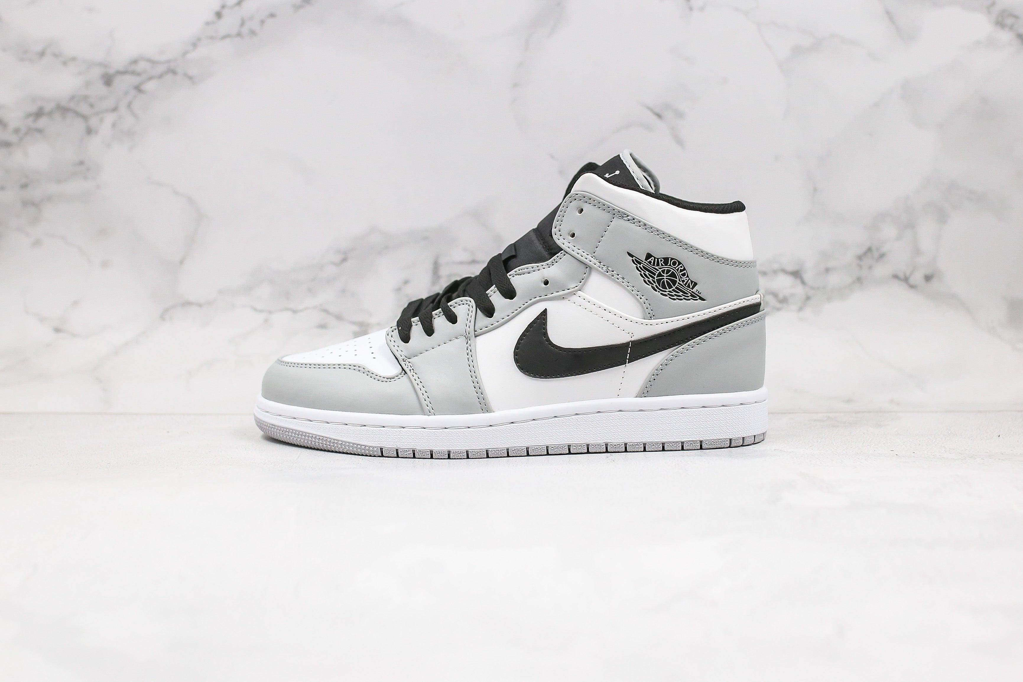 Custom Jordan 1 Mid Light Smoke Grey High Q - sneakerhillcom