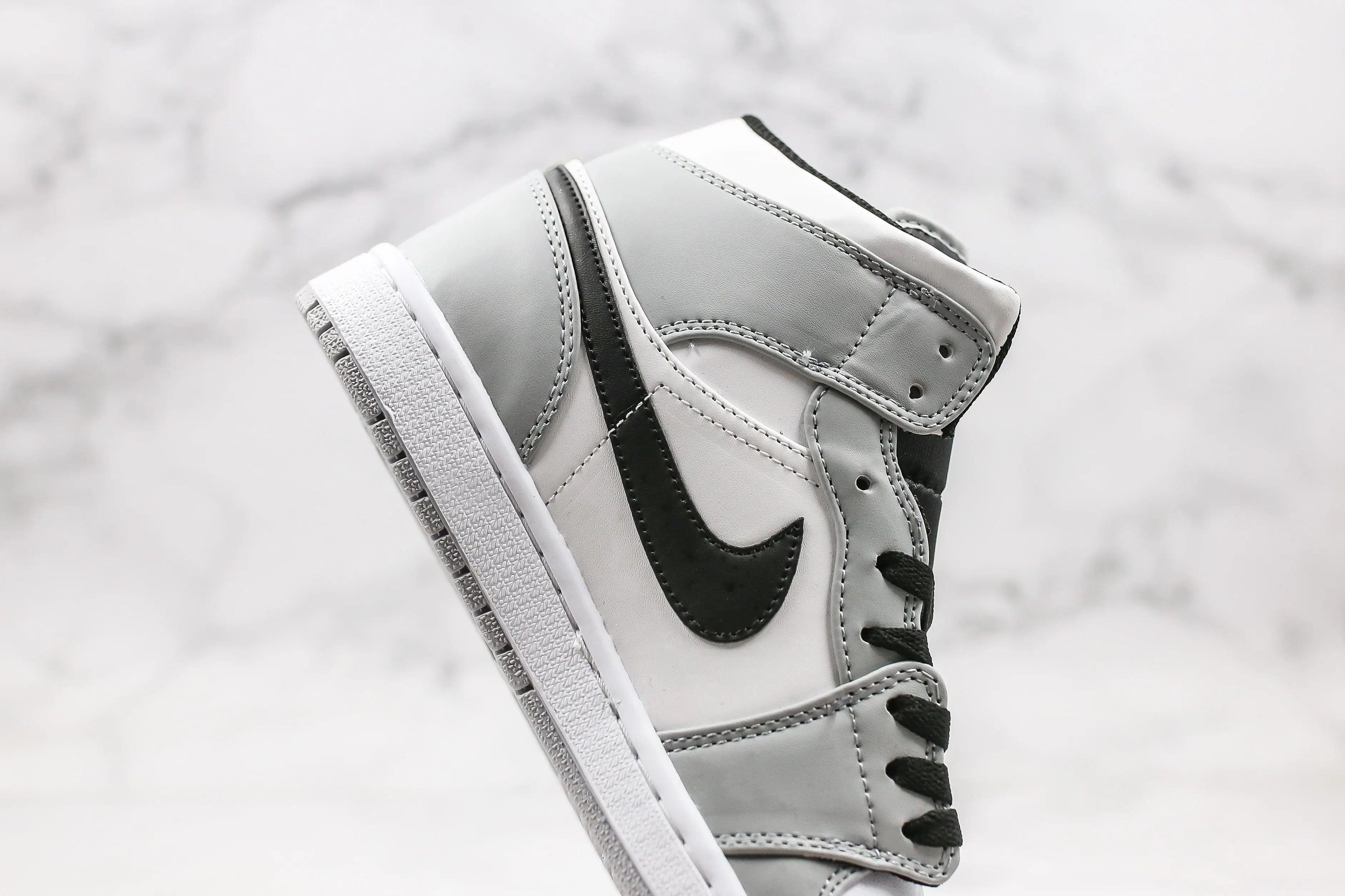 Custom Jordan 1 Mid “Light Smoke Grey” High Q  ( Customs And Box ), Jordan 1 Sneakers FREE SHIPPING LUXURYSTEPSCO