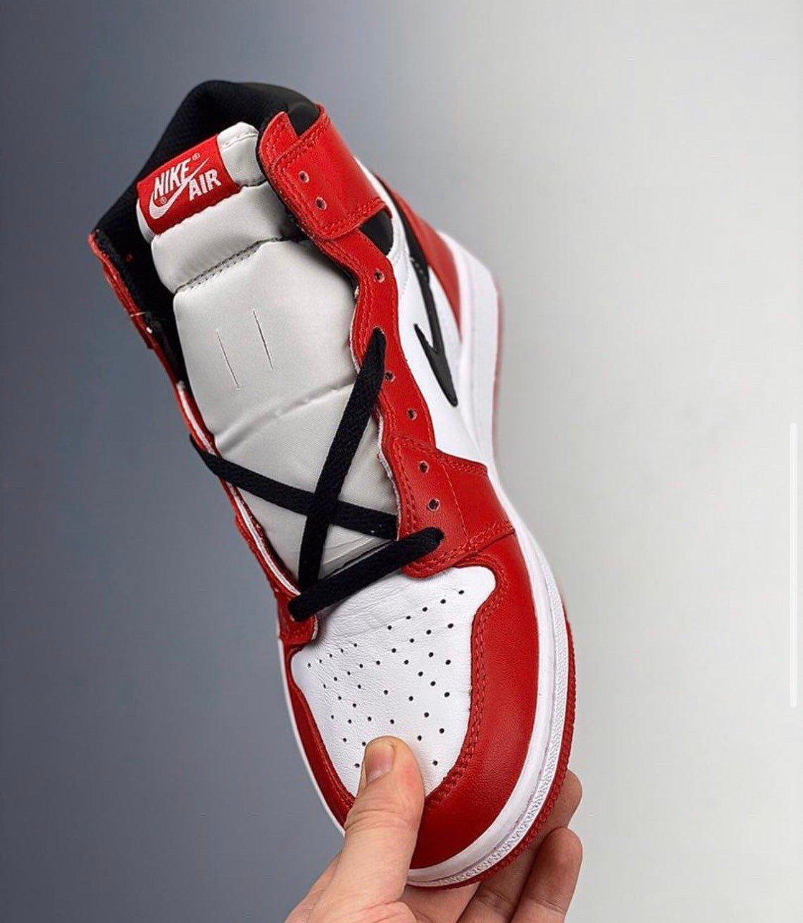 Custom RED Black White Jordan 1 CHICAGO High Q - sneakerhillcom
