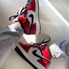 Custom RED Black White Jordan 1 CHICAGO High Q - sneakerhillcom