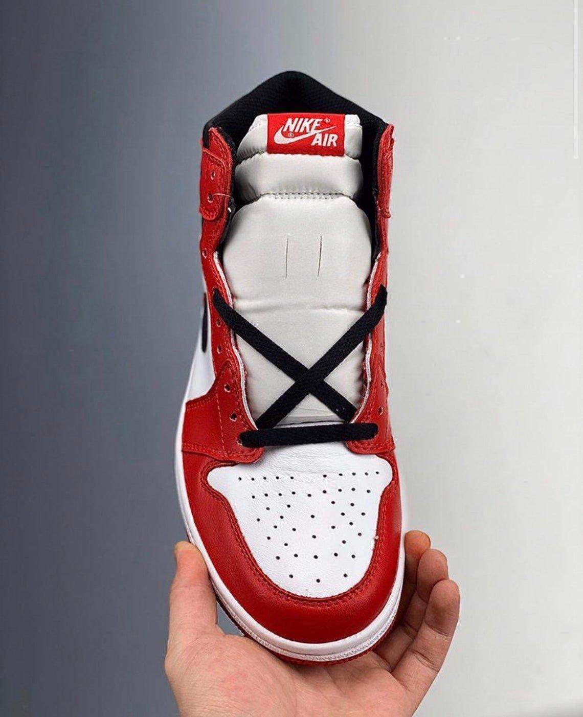 Custom RED Black White Jordan 1 CHICAGO High Q - sneakerhillcom