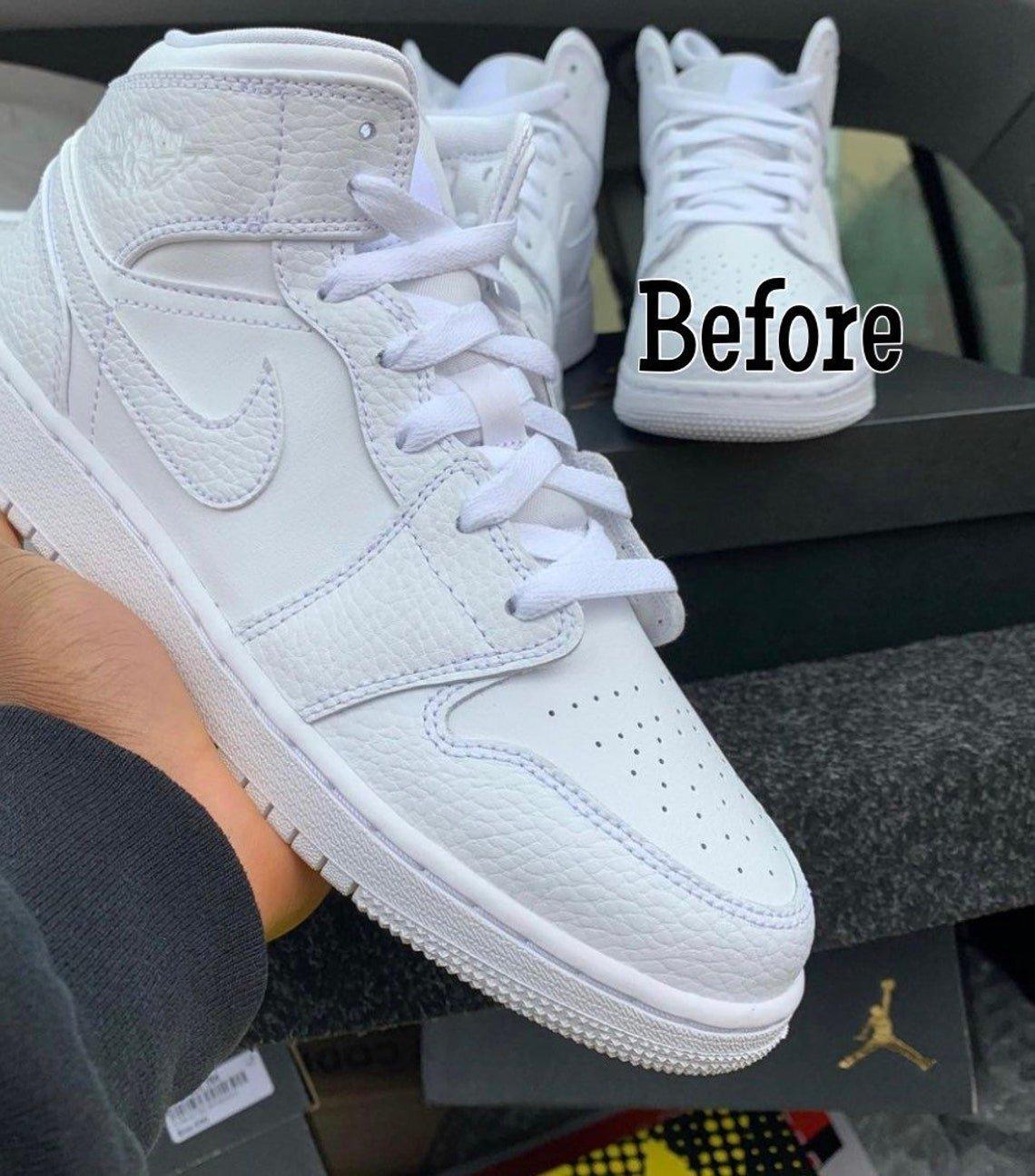 Custom RED Black White Jordan 1 CHICAGO High Q - sneakerhillcom
