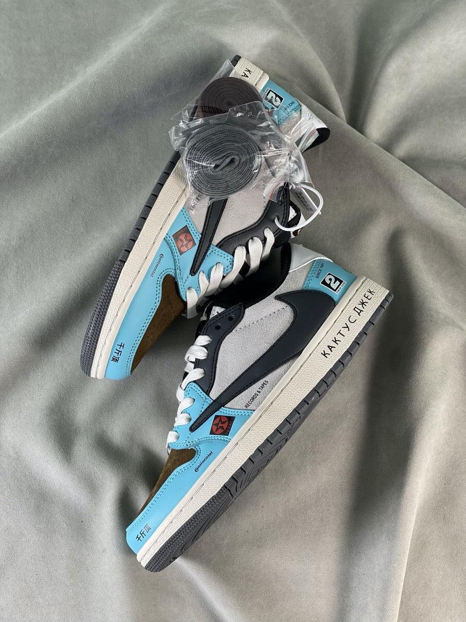 Custom Travis Scott x Air Jordan 1 Low OG SP 'JACKBOYS' DM7866-009 - sneakerhillcom