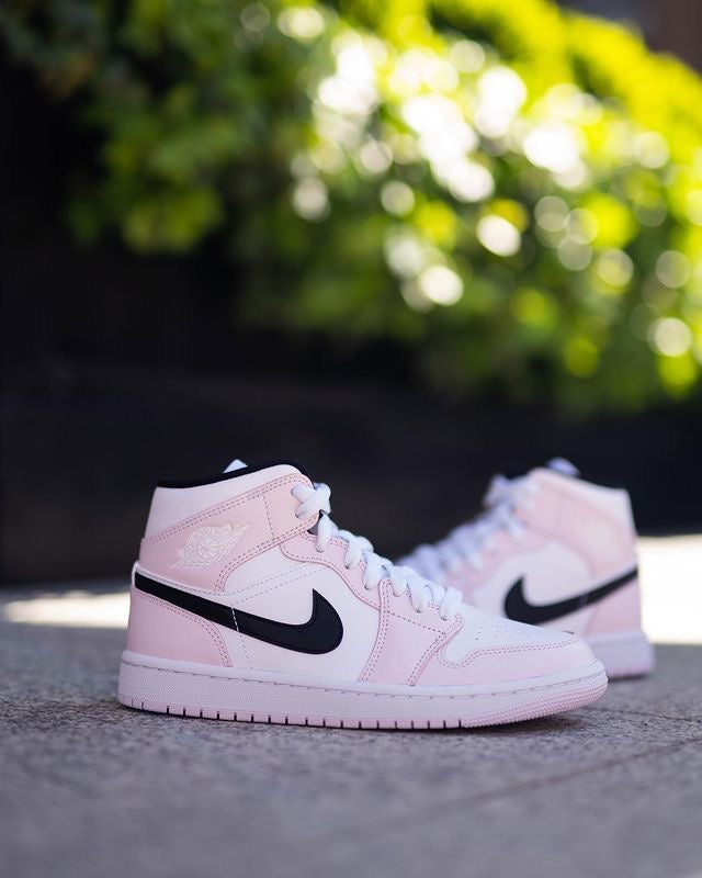 Custom Air Jordan 1 Pink Mid High Q - sneakerlandnet