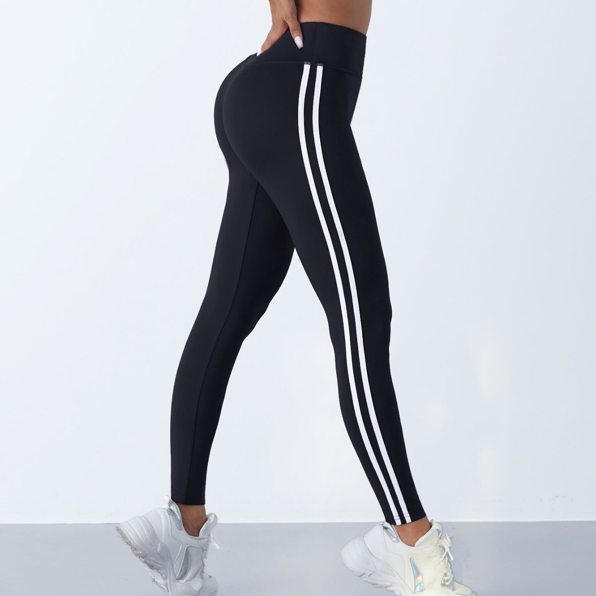 Yoga leggings, women's high waisted and hip lifting, spring and summer slim fit, tight fitting and waist hugging fitness pants for outdoor wear eprolo