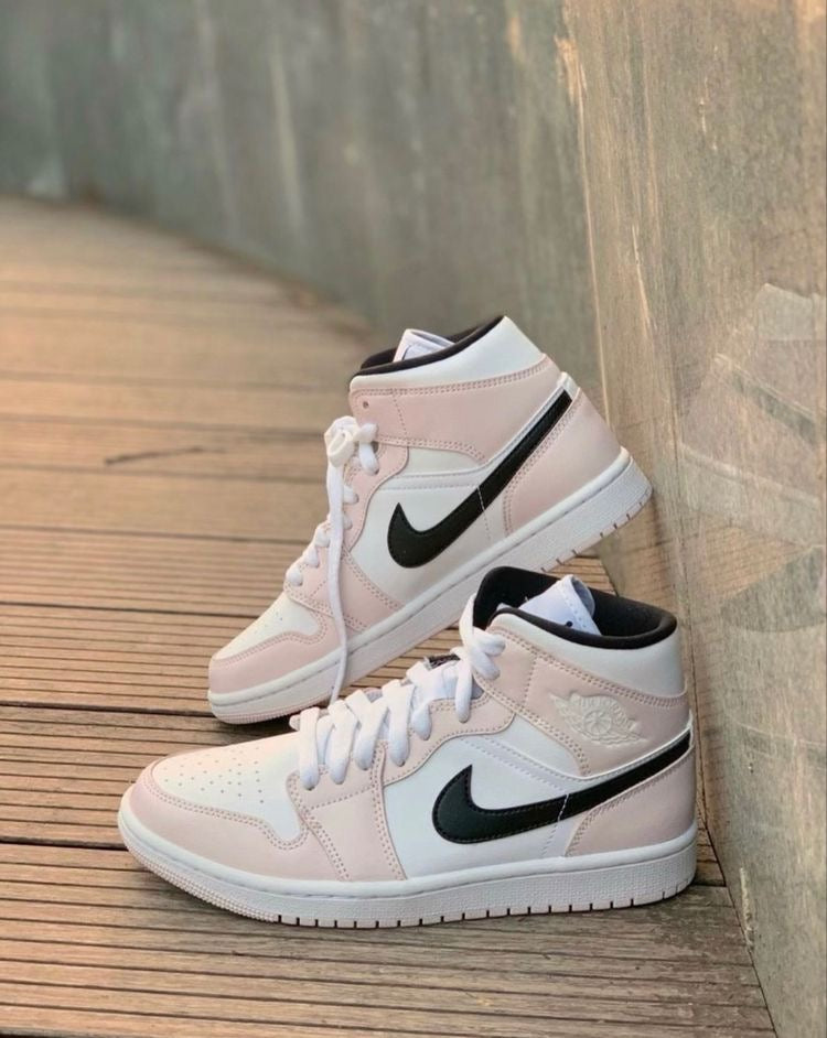 Custom Air Jordan 1 Pink Mid High Q - sneakerlandnet